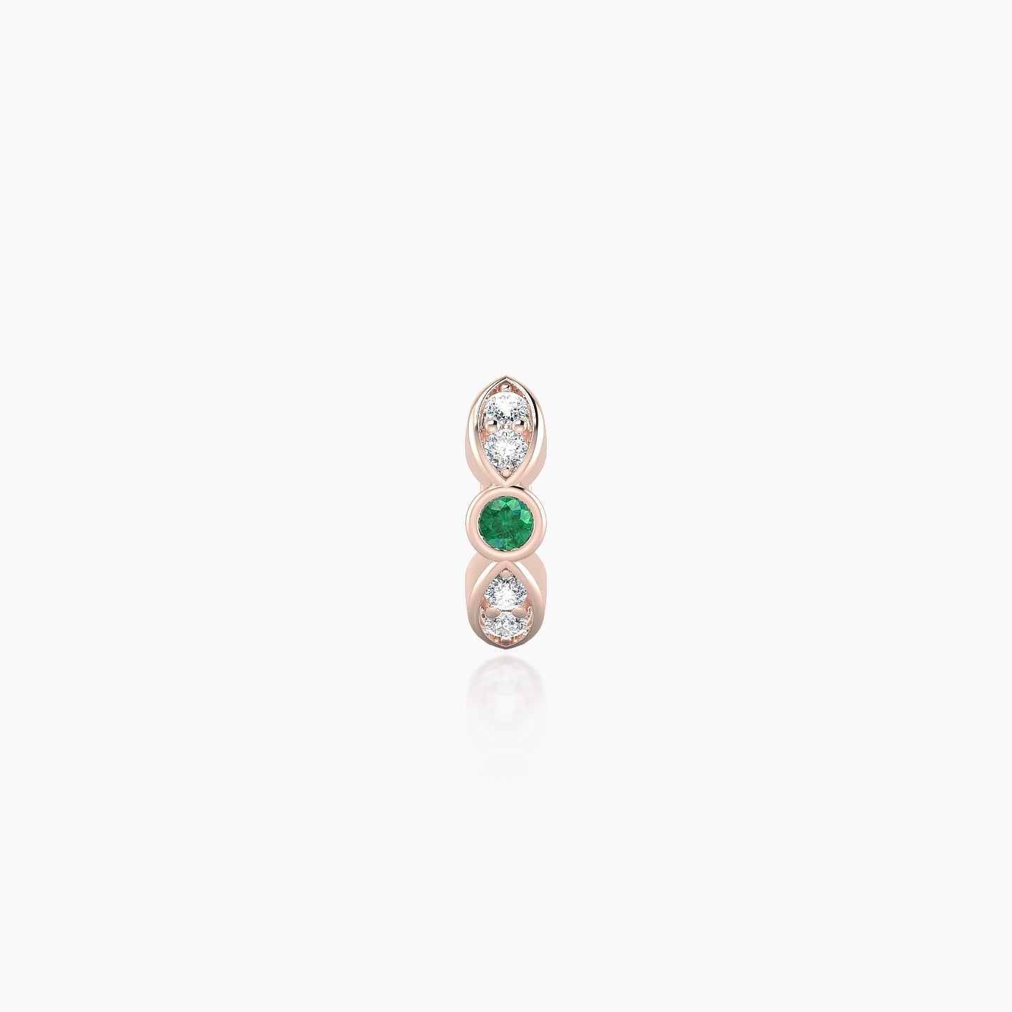 Anahita | 18k Rose Gold 5 mm Emerald & Diamond Hoop Piercing