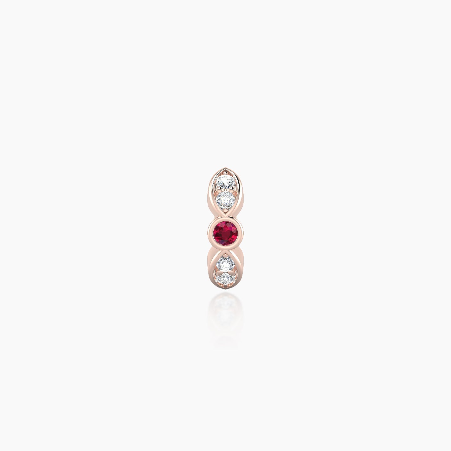 Anahita | 18k Rose Gold 5 mm Ruby & Diamond Hoop Piercing