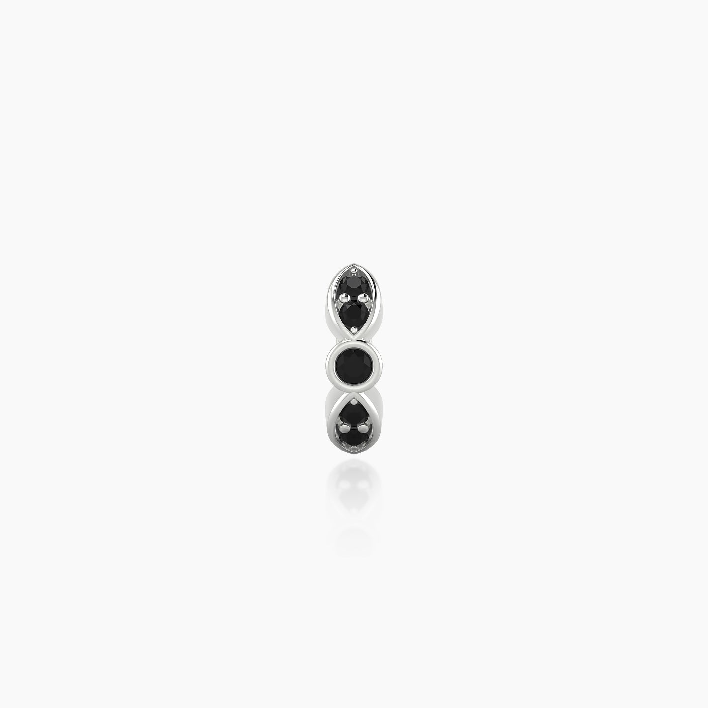 Anahita | 18k White Gold 5 mm Black Diamond Hoop Piercing