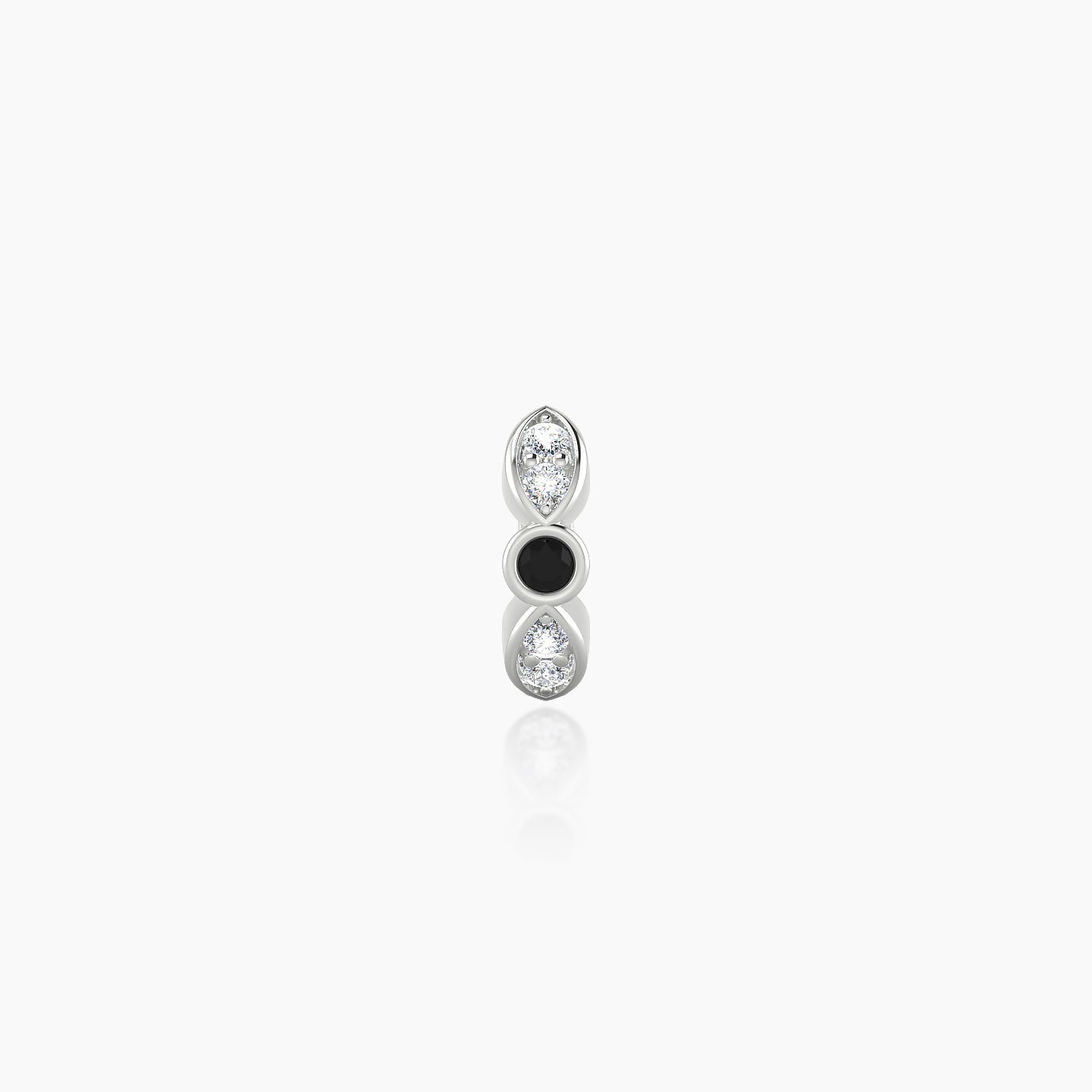 Anahita | 18k White Gold 5 mm Black Diamond & Diamond Hoop Piercing