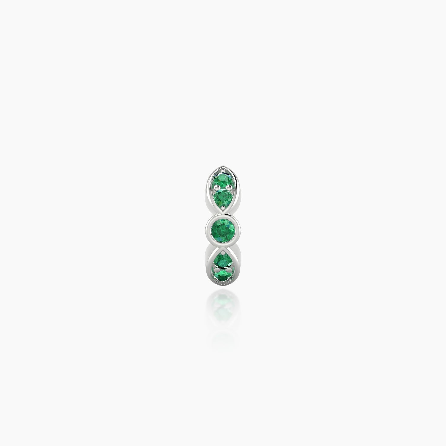 Anahita | 18k White Gold 5 mm Emerald Hoop Piercing