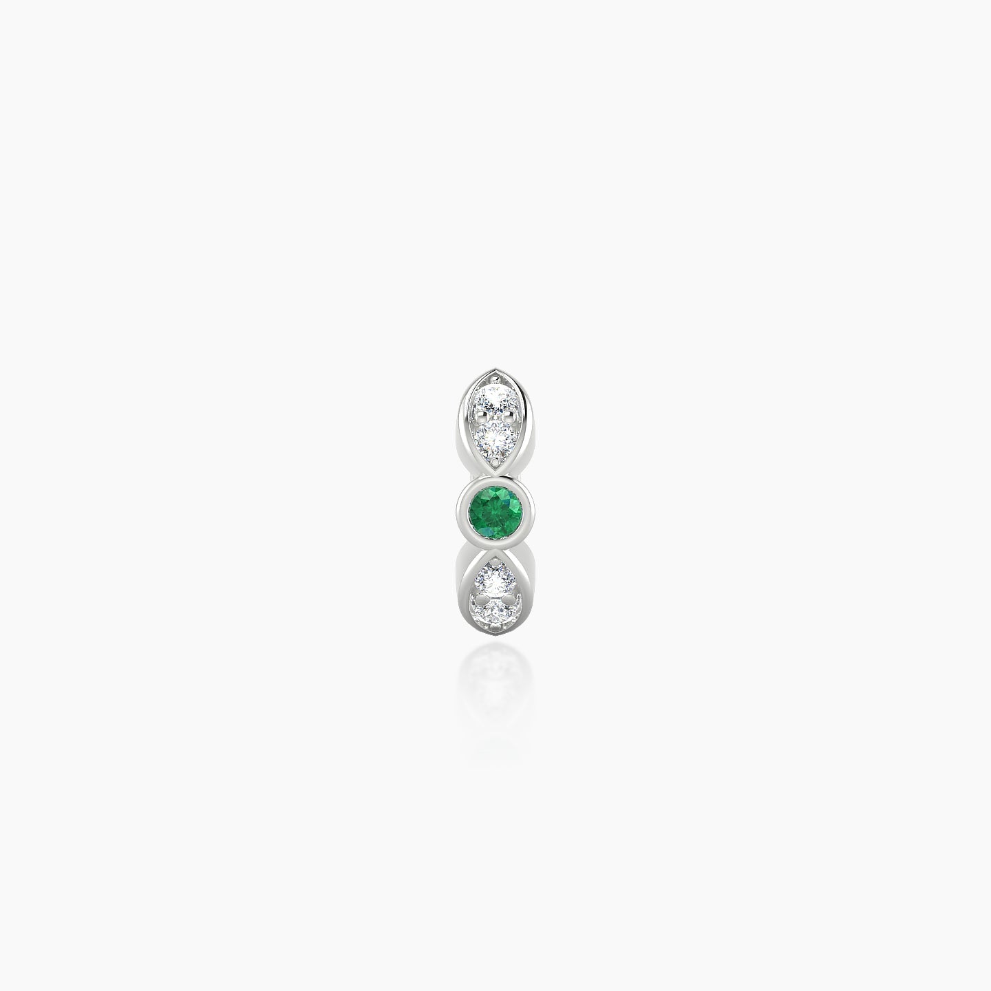 Anahita | 18k White Gold 5 mm Emerald & Diamond Hoop Piercing