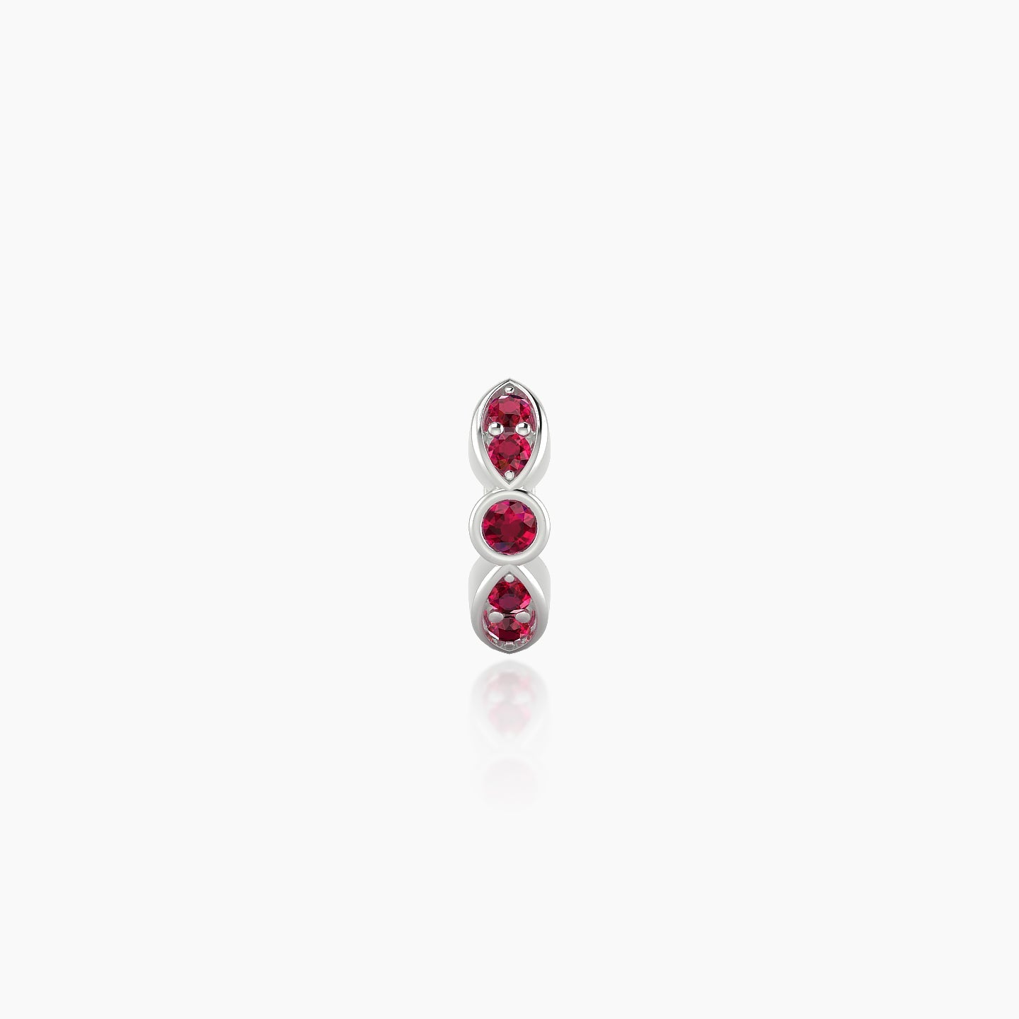 Anahita | 18k White Gold 5 mm Ruby Hoop Piercing