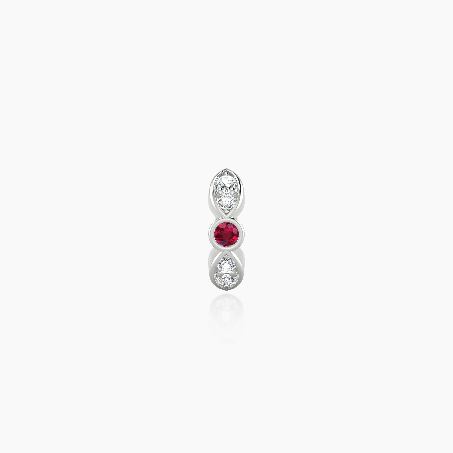 Anahita | 18k White Gold 5 mm Ruby & Diamond Hoop Piercing