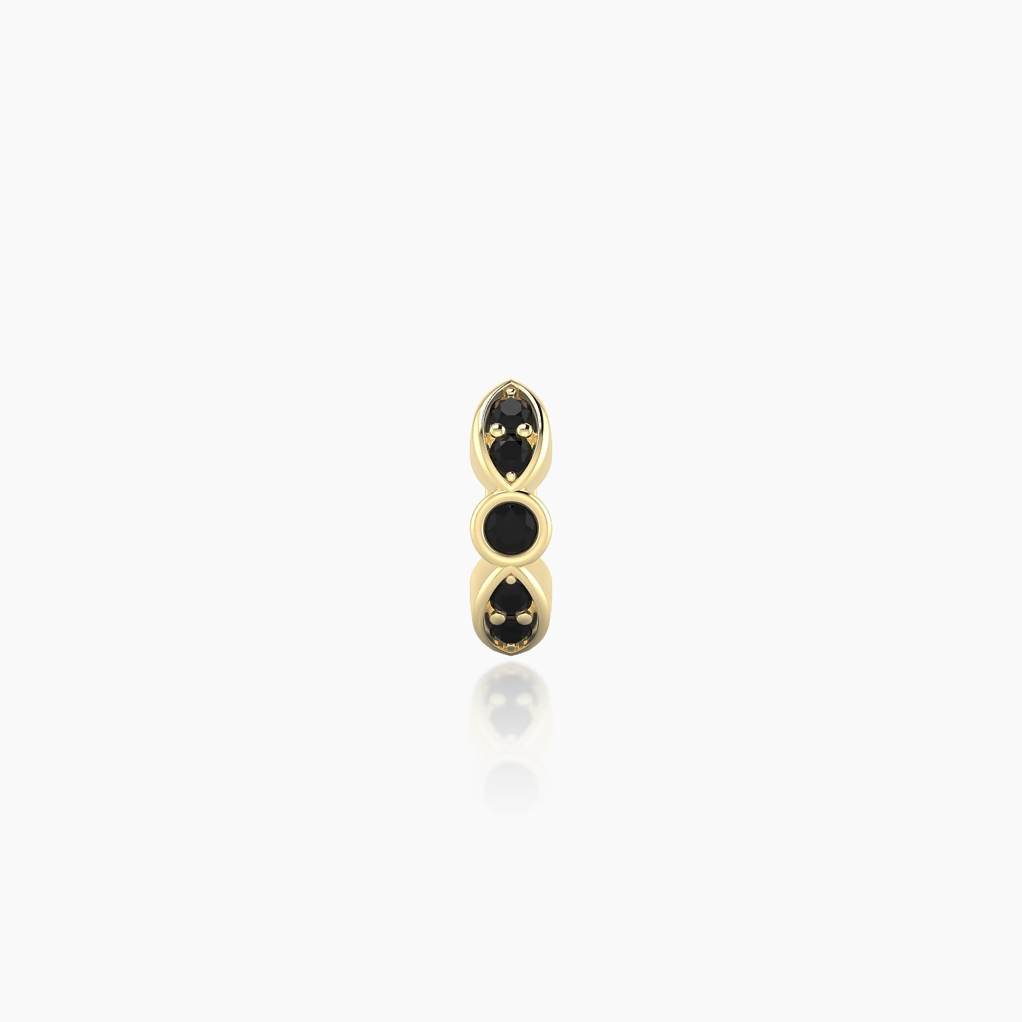 Anahita | 18k Yellow Gold 5 mm Black Diamond Hoop Piercing