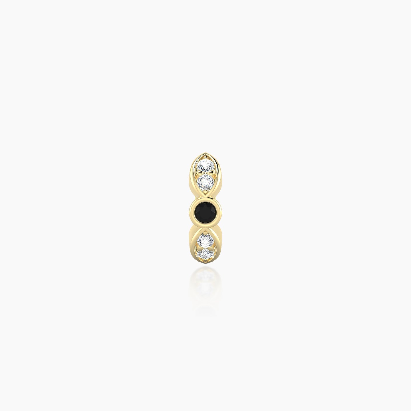 Anahita | 18k Yellow Gold 5 mm Black Diamond & Diamond Hoop Piercing