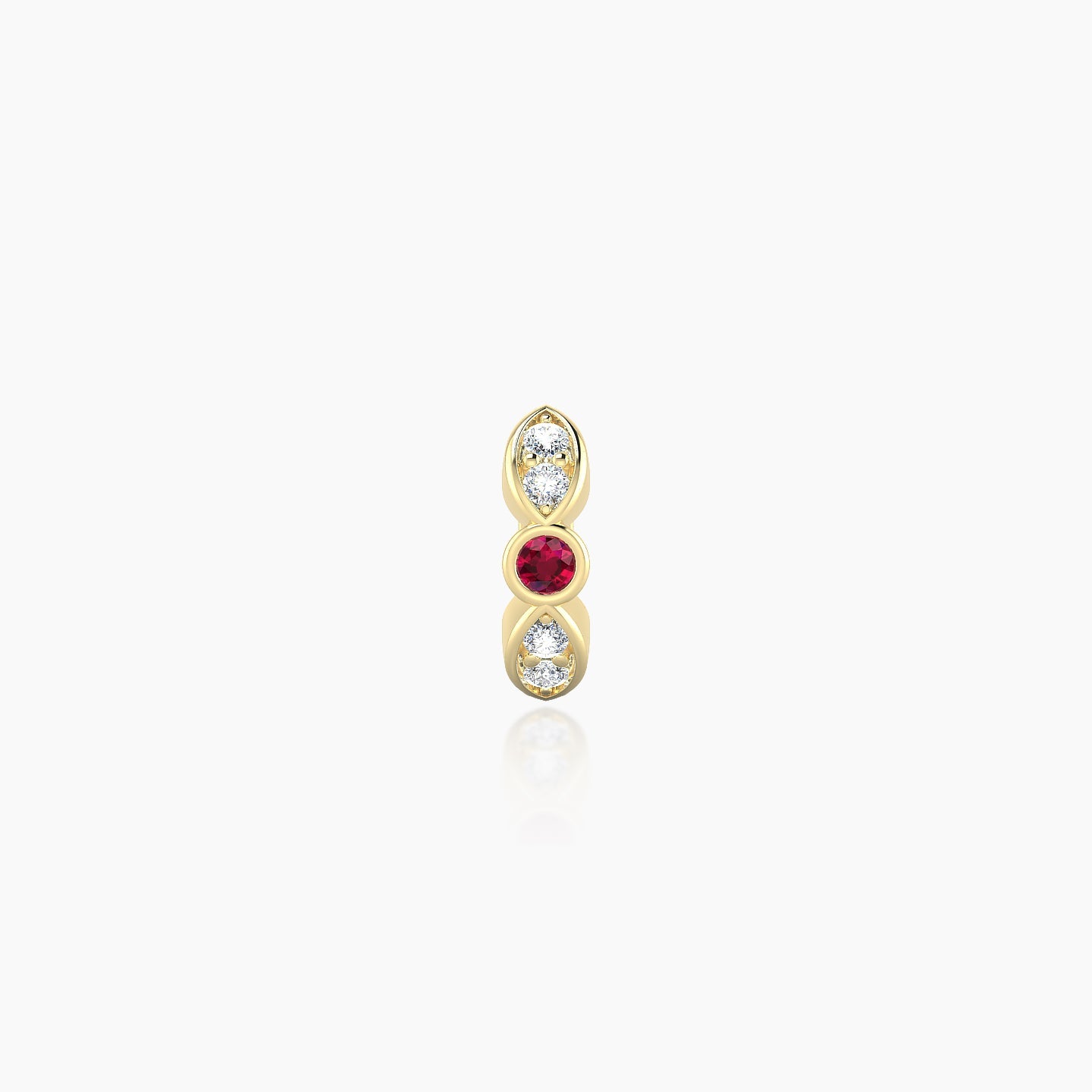 Anahita | 18k Yellow Gold 5 mm Ruby & Diamond Hoop Piercing