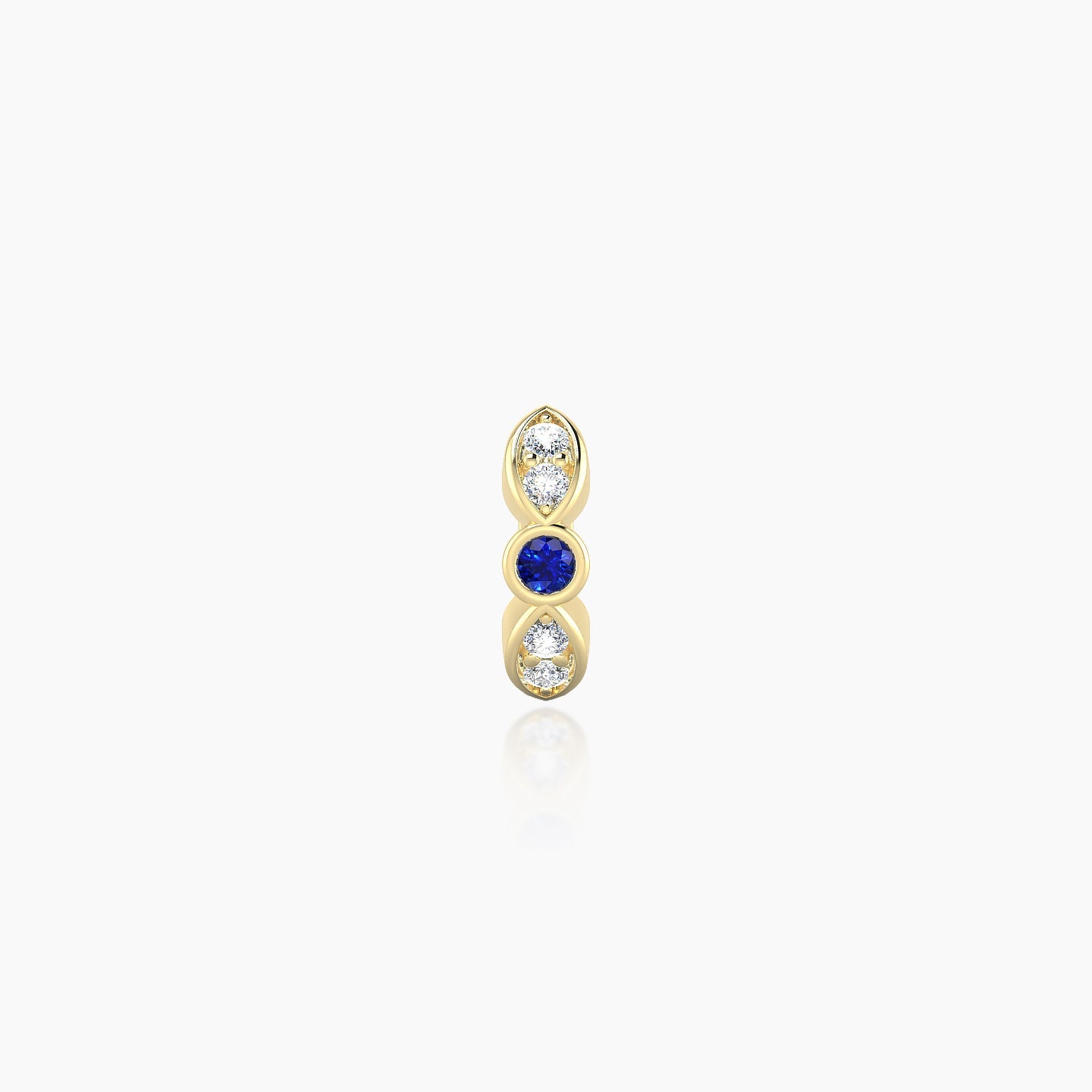 Anahita | 18k Yellow Gold 5 mm Sapphire & Diamond Hoop Piercing