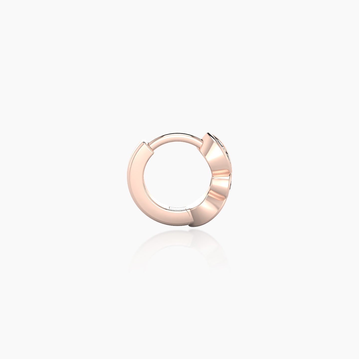 Anahita | 18k Rose Gold 5 mm Black Diamond Hoop Piercing