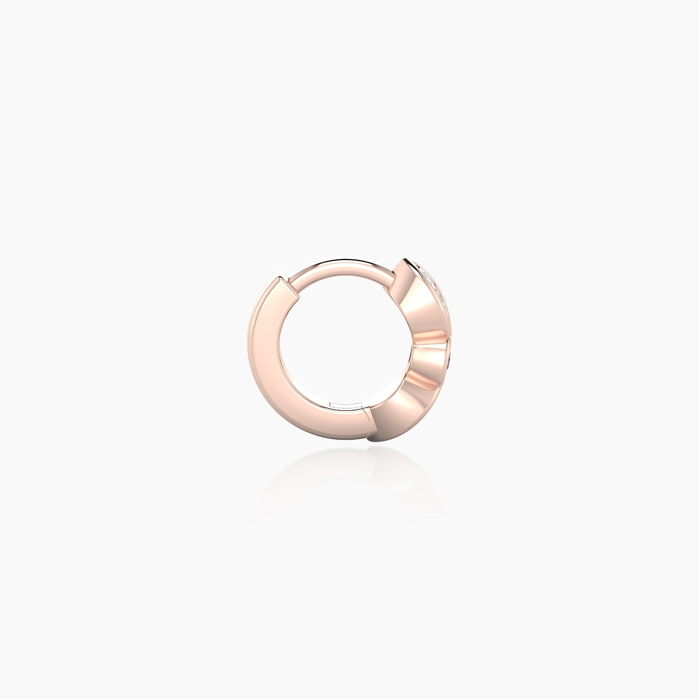 Anahita | 18k Rose Gold 5 mm Black Diamond & Diamond Hoop Piercing