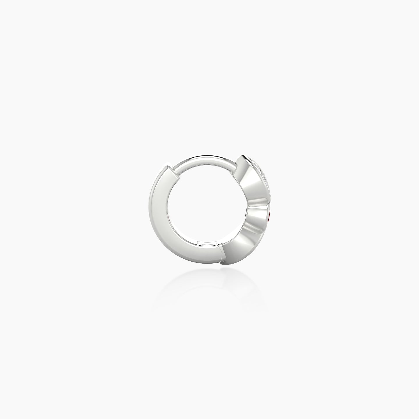 Anahita | 18k White Gold 5 mm Ruby & Diamond Hoop Piercing