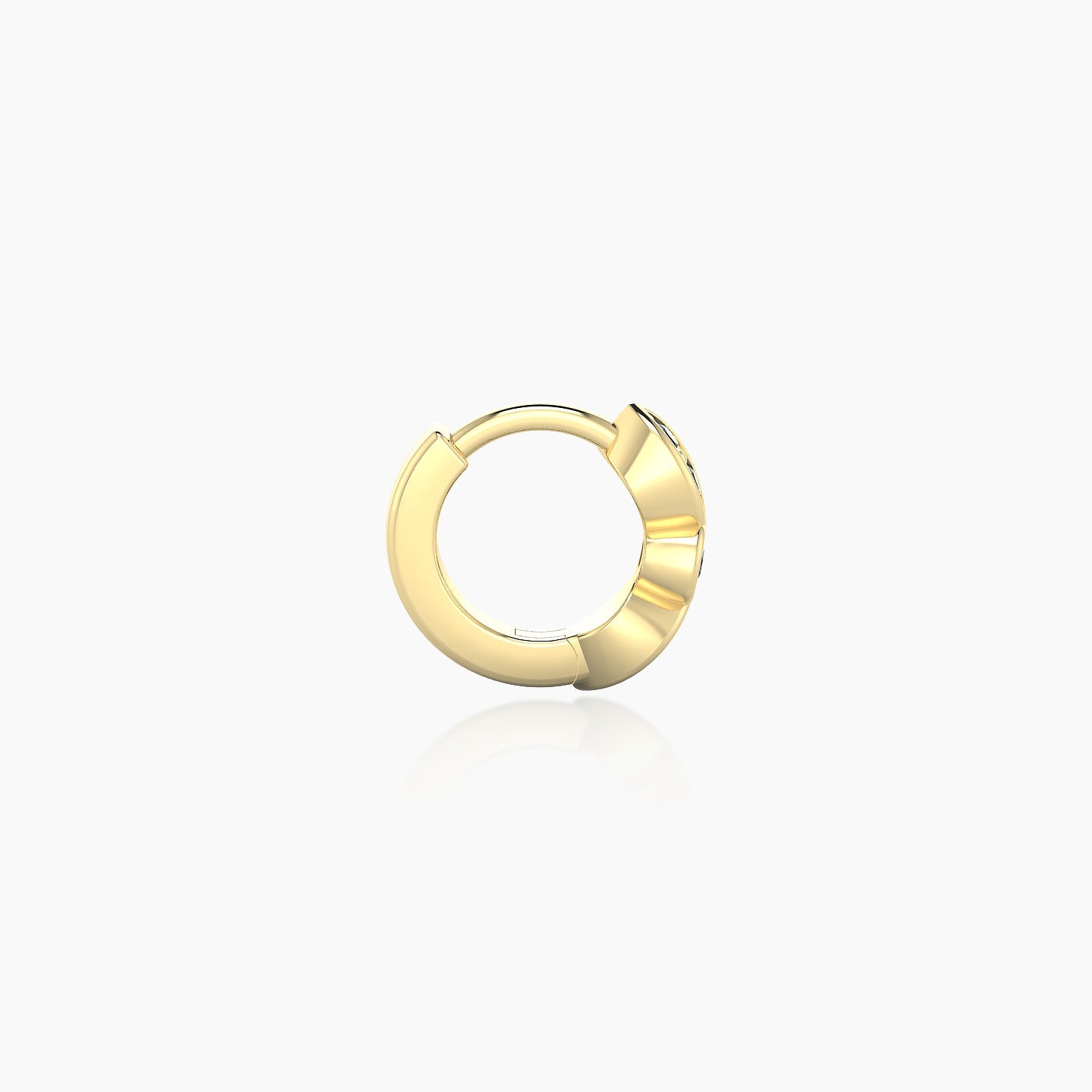 Anahita | 18k Yellow Gold 5 mm Black Diamond Hoop Piercing