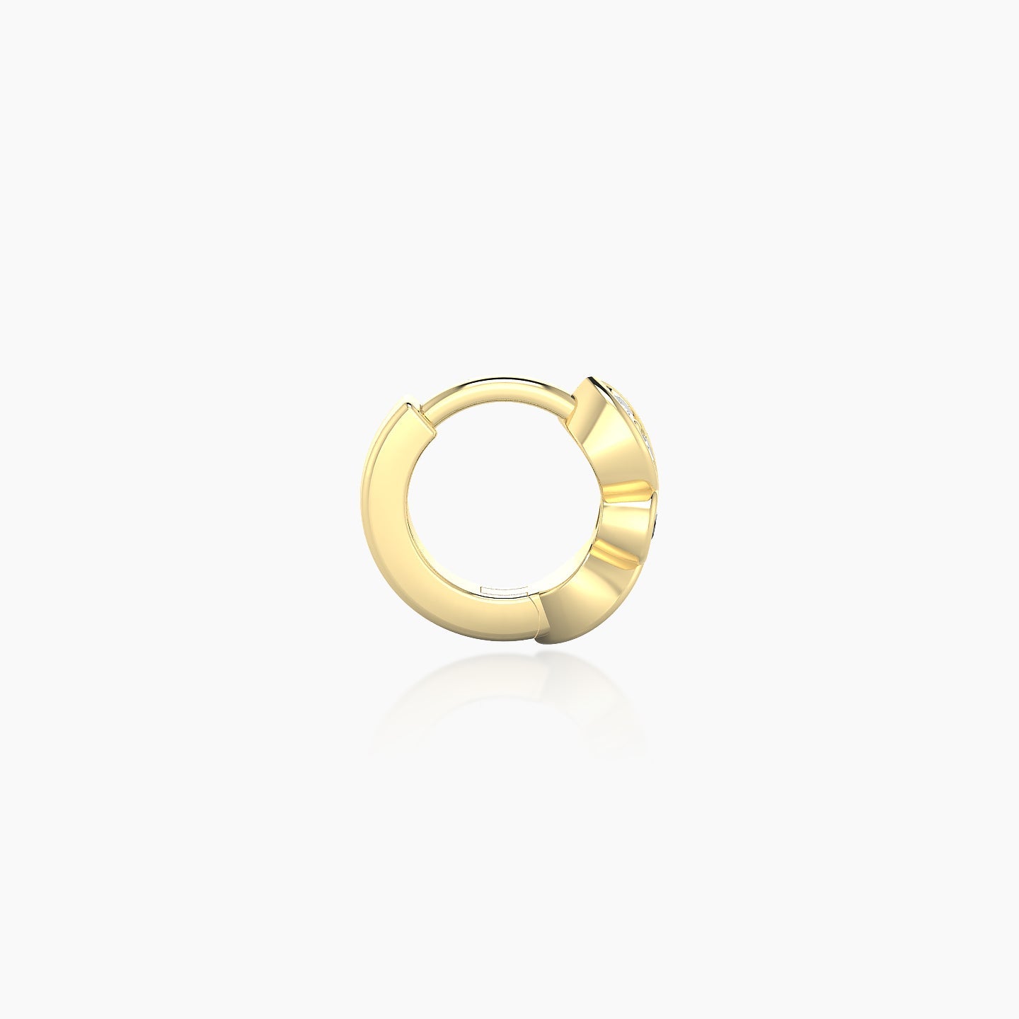 Anahita | 18k Yellow Gold 5 mm Black Diamond & Diamond Hoop Piercing