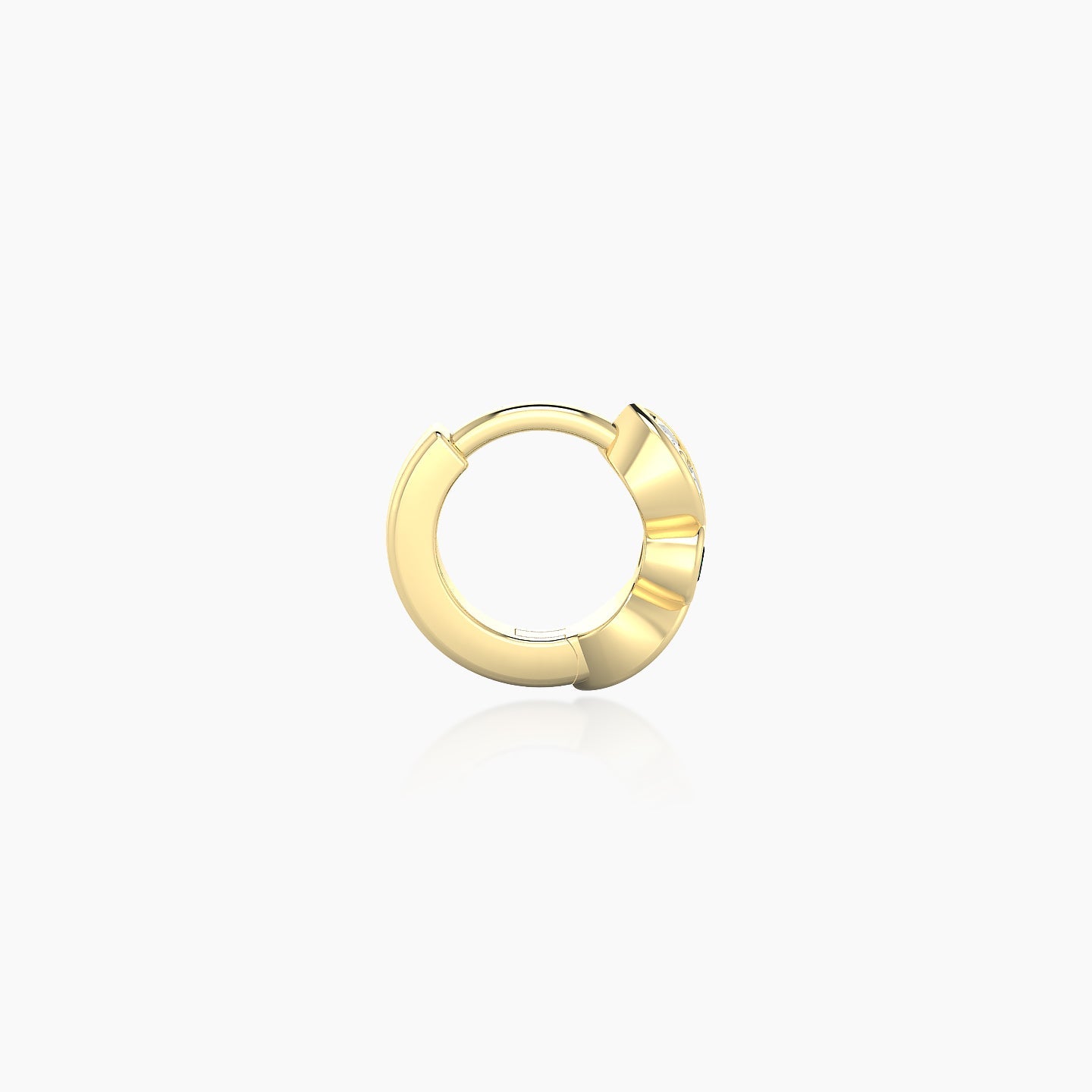 Anahita | 18k Yellow Gold 5 mm Emerald & Diamond Hoop Piercing