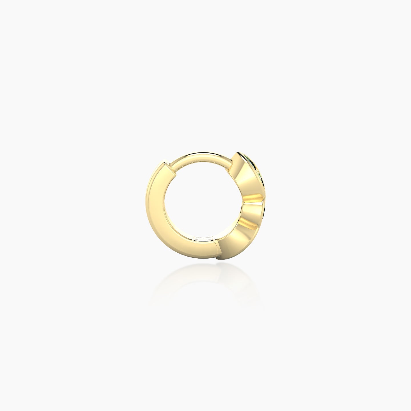 Anahita | 18k Yellow Gold 5 mm Emerald Hoop Piercing