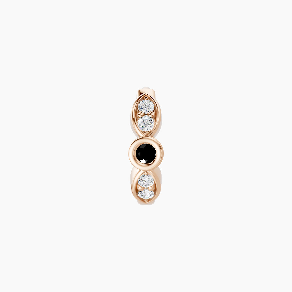 Anahita | 18k Rose Gold 6.5 mm Black Diamond & Diamond Hoop Piercing