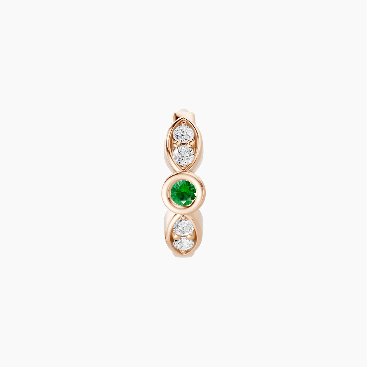 Anahita | 18k Rose Gold 6.5 mm Emerald & Diamond Hoop Piercing
