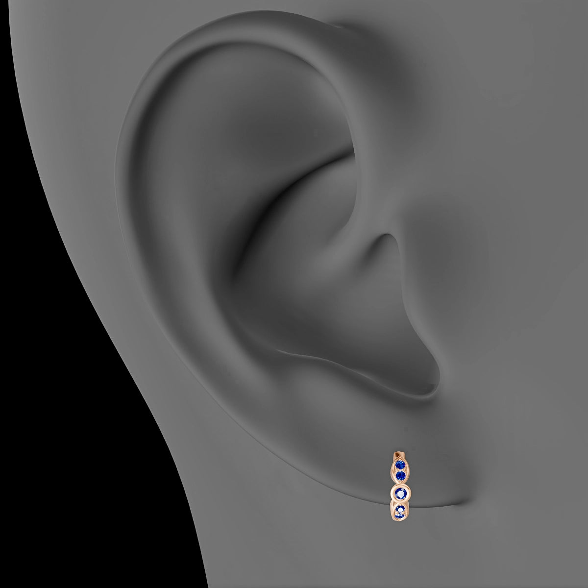 Anahita | 18k Rose Gold 6.5 mm Sapphire Hoop Piercing