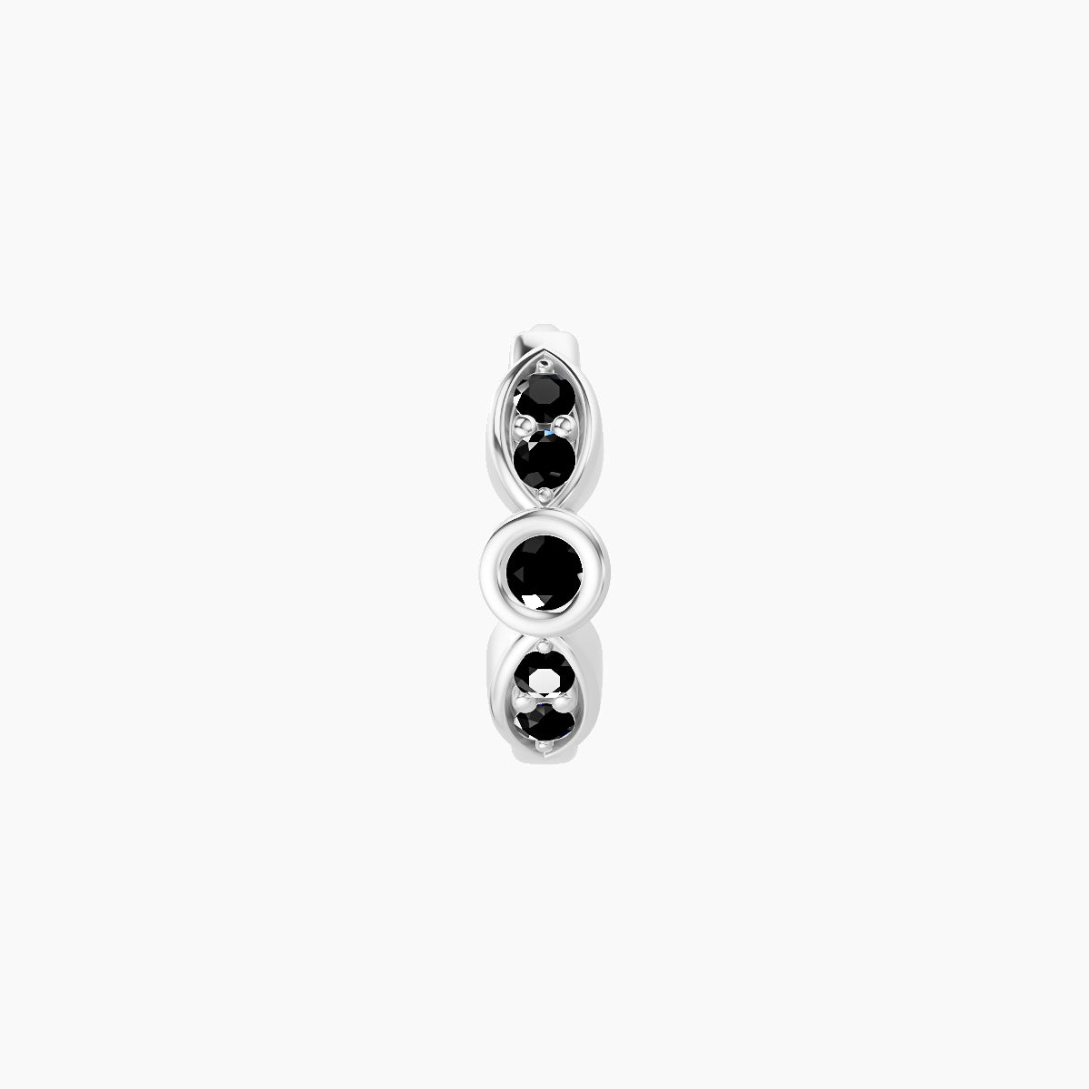 Anahita | 18k White Gold 6.5 mm Black Diamond Hoop Piercing