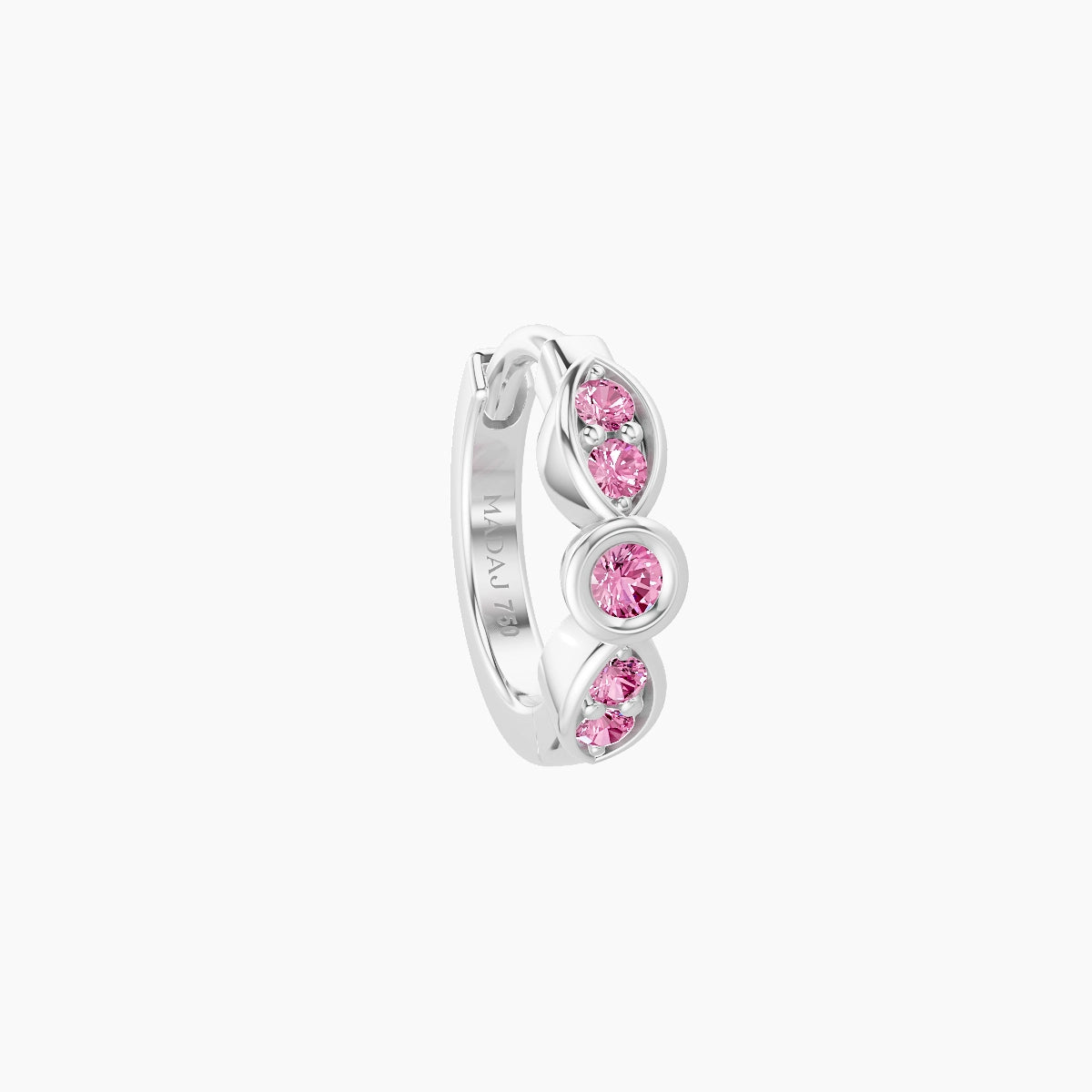 Anahita | 18k White Gold 6.5 mm Pink Sapphire Hoop Piercing