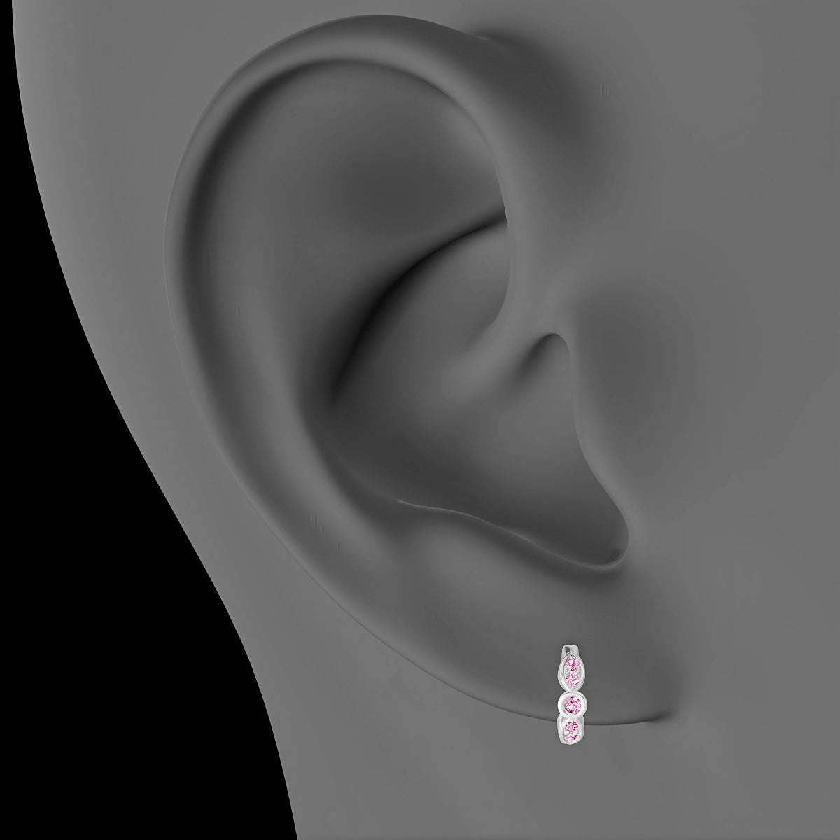 Anahita | 18k White Gold 6.5 mm Pink Sapphire Hoop Piercing