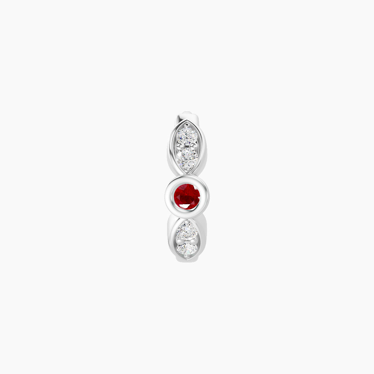 Anahita | 18k White Gold 6.5 mm Ruby & Diamond Hoop Piercing