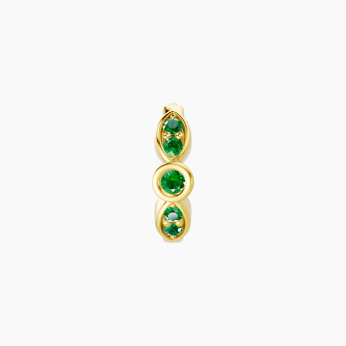 Anahita | 18k Yellow Gold 6.5 mm Emerald Hoop Piercing