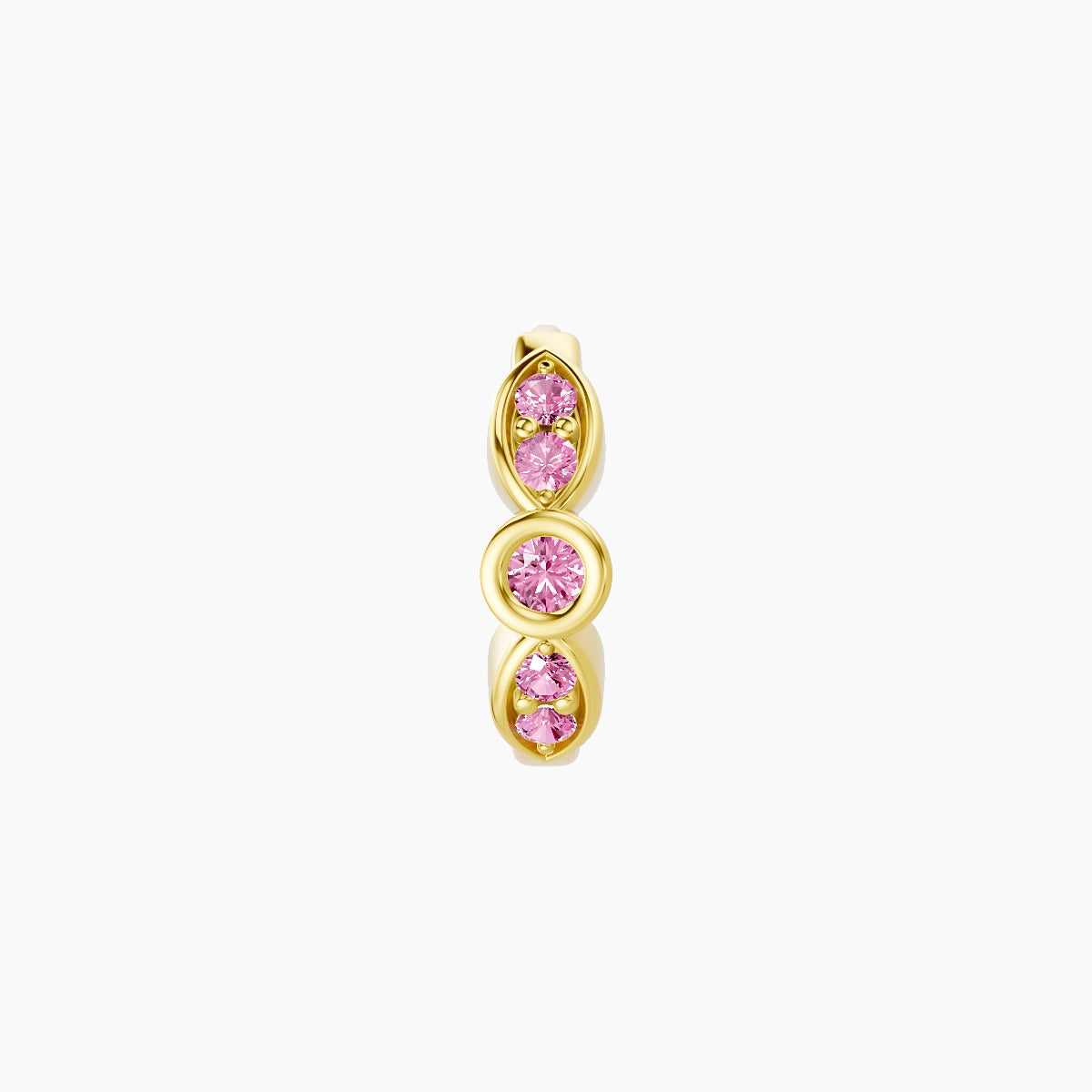 Anahita | 18k Yellow Gold 6.5 mm Pink Sapphire Hoop Piercing