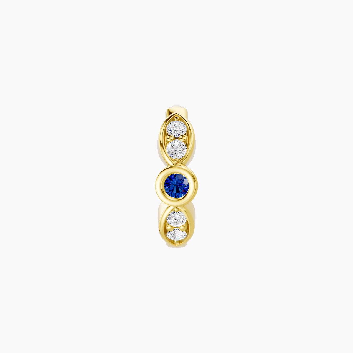Anahita | 18k Yellow Gold 6.5 mm Sapphire & Diamond Hoop Piercing