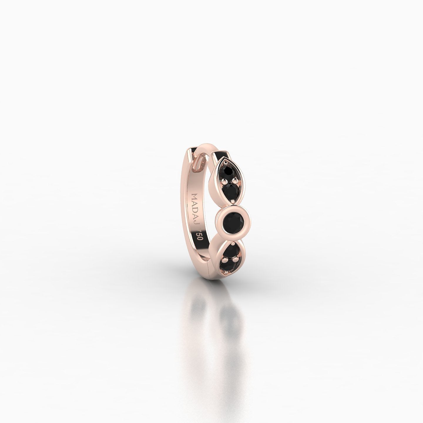 Anahita | 18k Rose Gold 6.5 mm Black Diamond Hoop Piercing