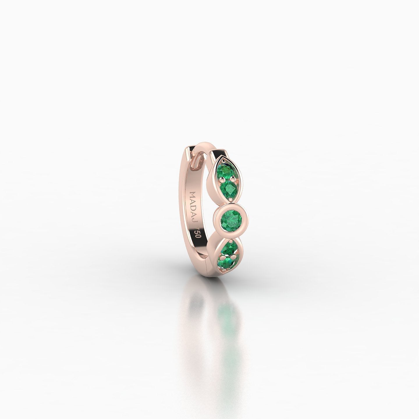 Anahita | 18k Rose Gold 6.5 mm Emerald Hoop Piercing