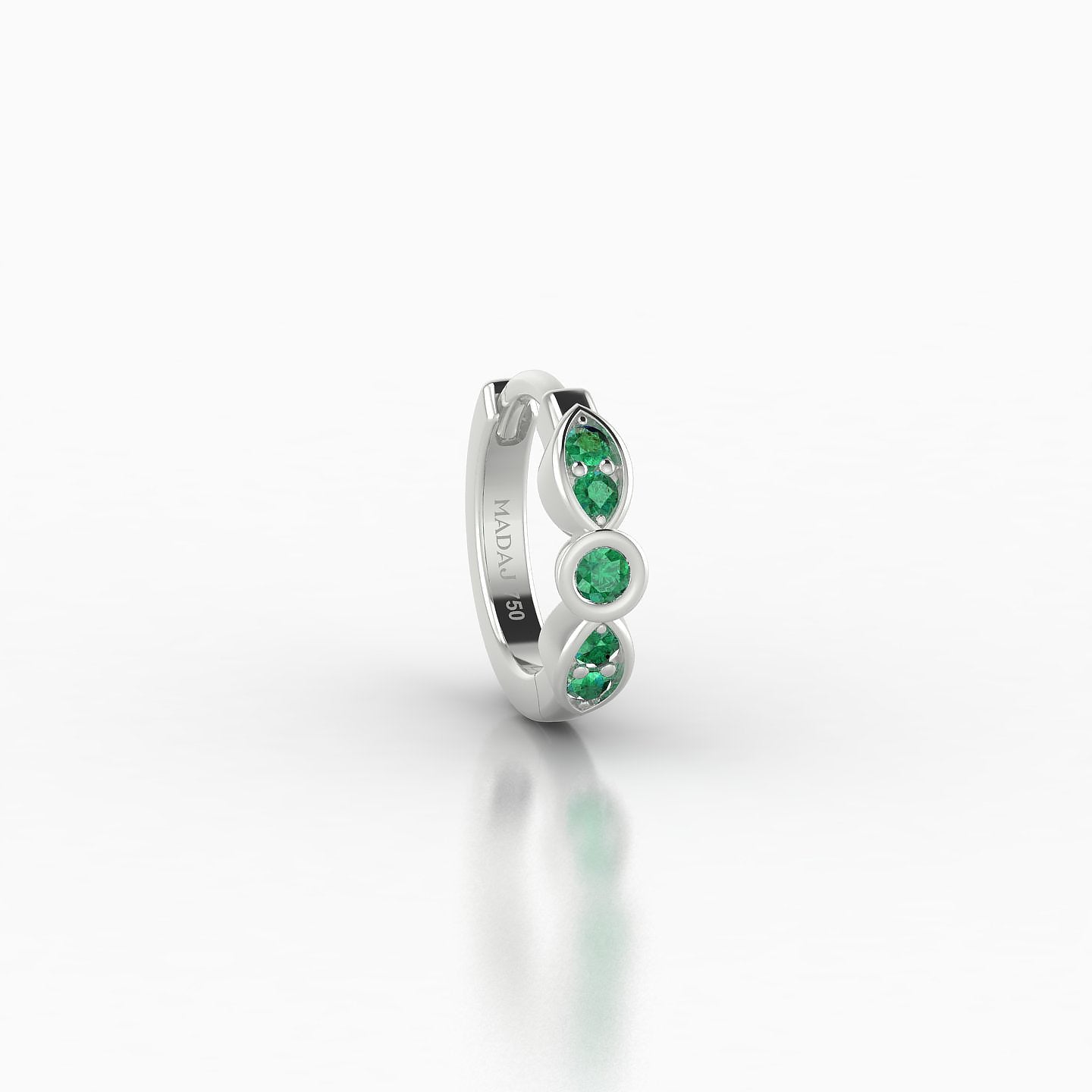 Anahita | 18k White Gold 6.5 mm Emerald Hoop Piercing