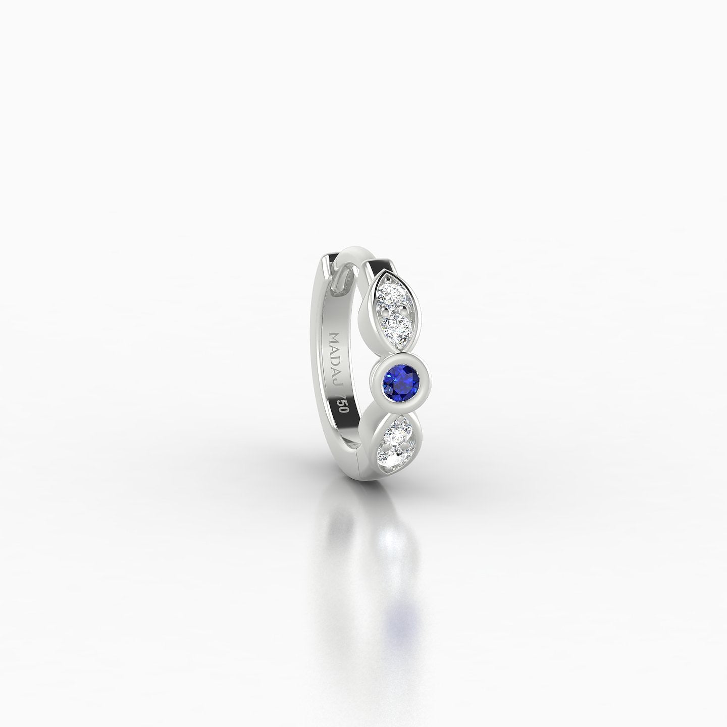 Anahita | 18k White Gold 6.5 mm Sapphire & Diamond Hoop Piercing