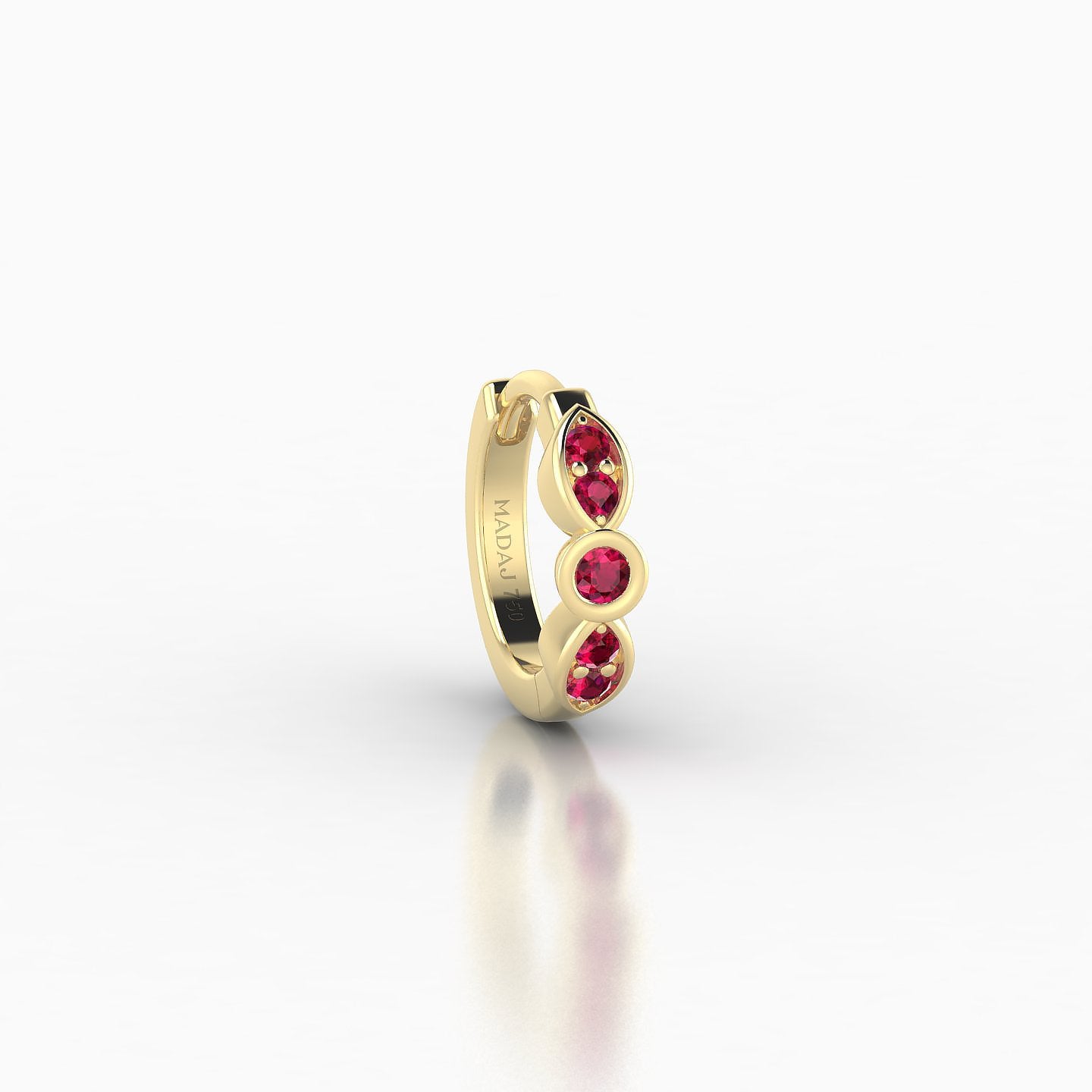 Anahita | 18k Yellow Gold 6.5 mm Ruby Hoop Piercing