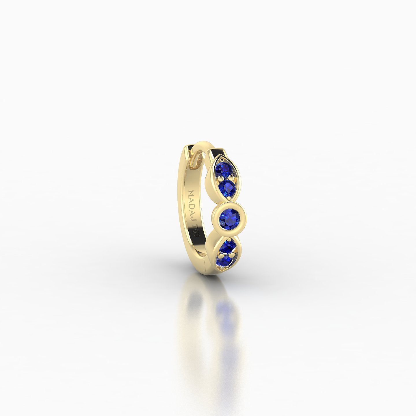 Anahita | 18k Yellow Gold 6.5 mm Sapphire Hoop Piercing