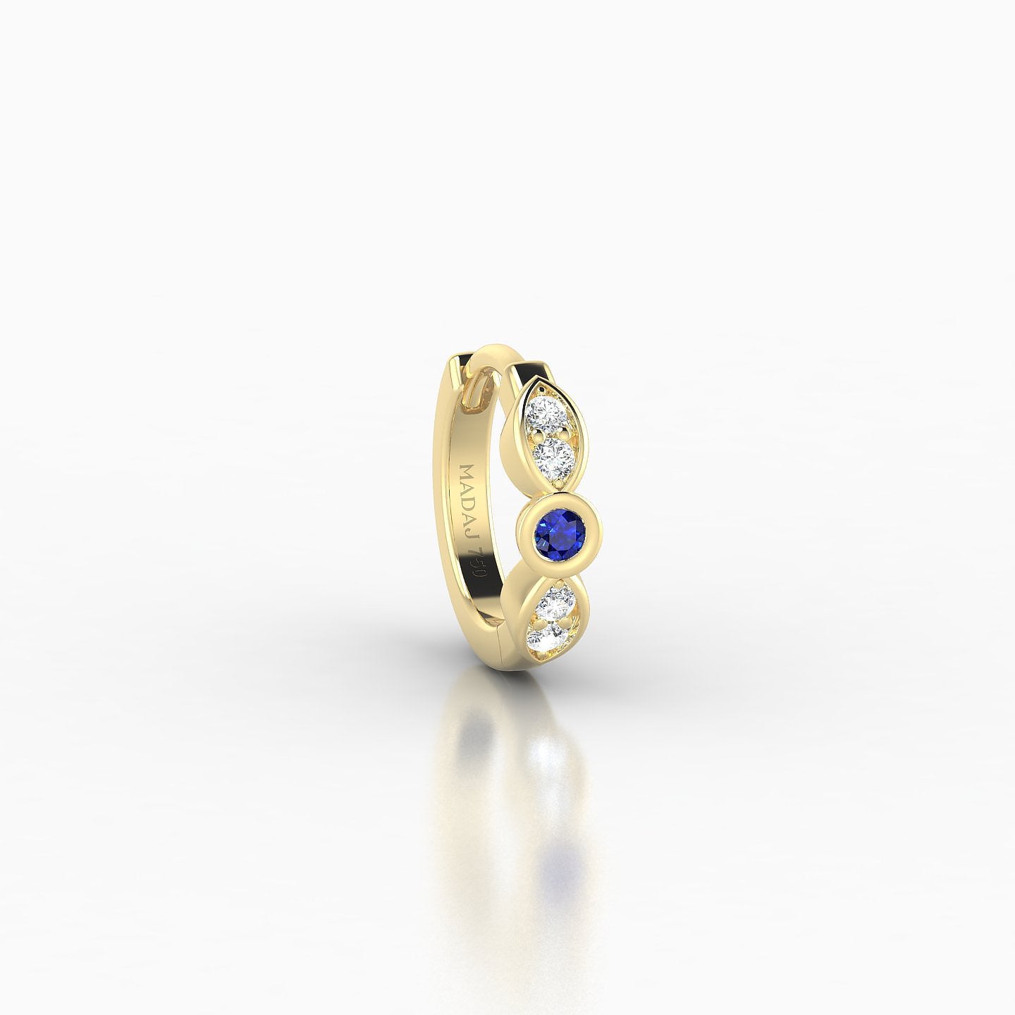 Anahita | 18k Yellow Gold 6.5 mm Sapphire & Diamond Hoop Piercing