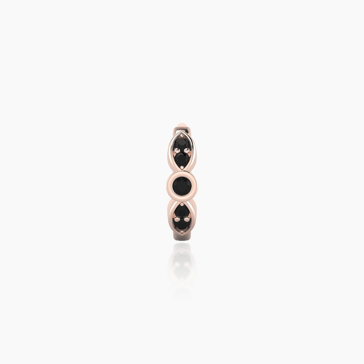 Anahita | 18k Rose Gold 6.5 mm Black Diamond Hoop Piercing