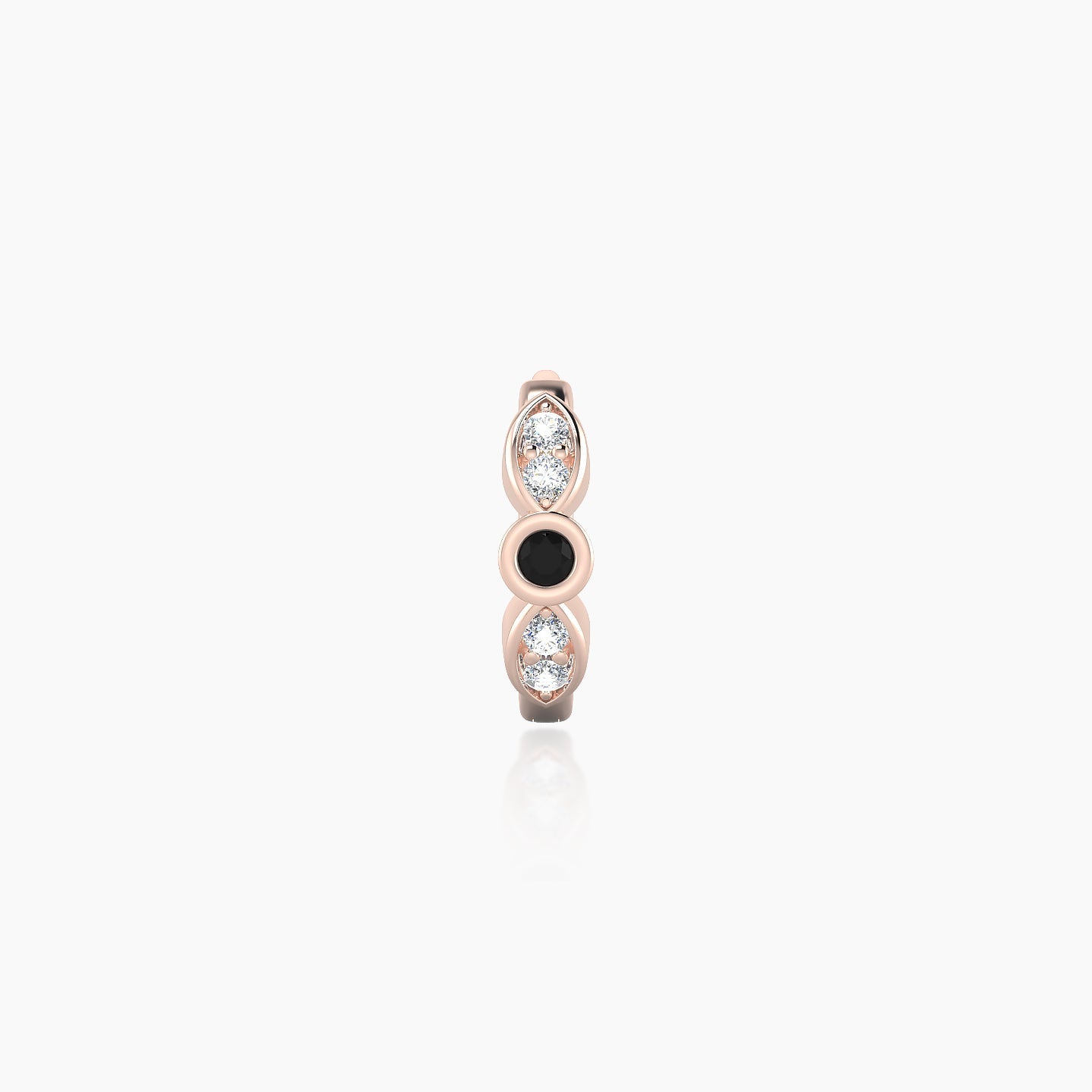 Anahita | 18k Rose Gold 6.5 mm Black Diamond & Diamond Hoop Piercing