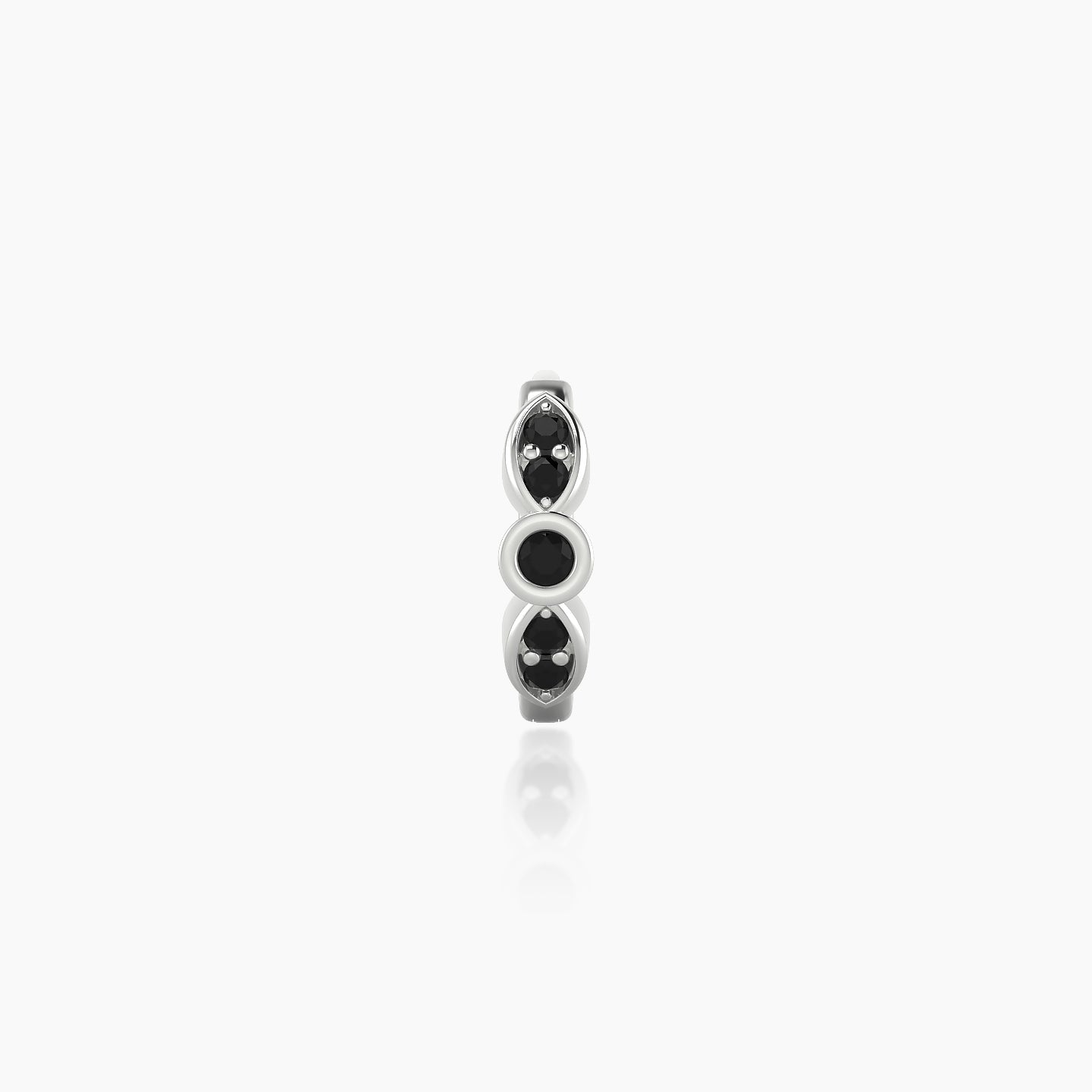 Anahita | 18k White Gold 6.5 mm Black Diamond Hoop Piercing