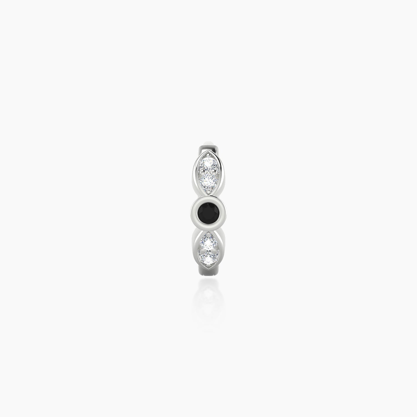 Anahita | 18k White Gold 6.5 mm Black Diamond & Diamond Hoop Piercing