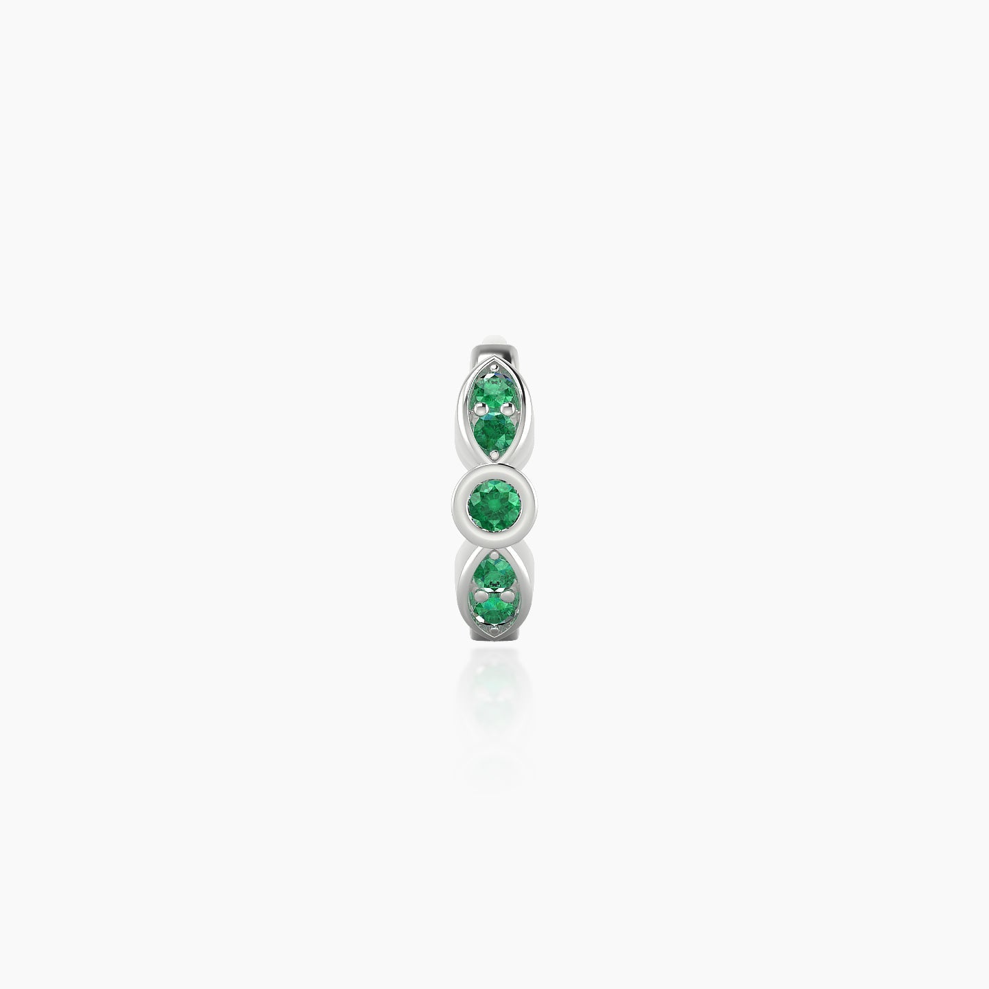 Anahita | 18k White Gold 6.5 mm Emerald Hoop Piercing