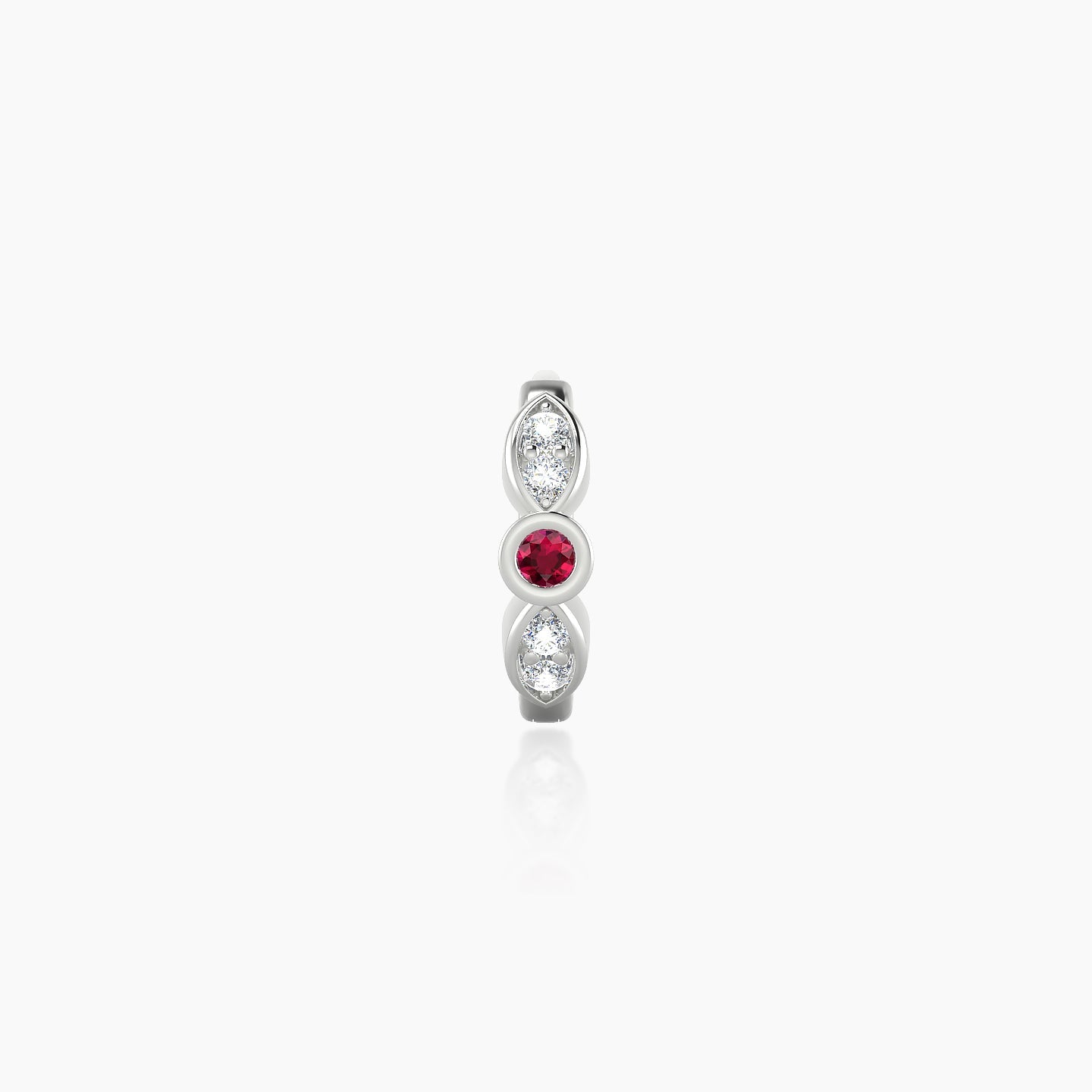 Anahita | 18k White Gold 6.5 mm Ruby & Diamond Hoop Piercing