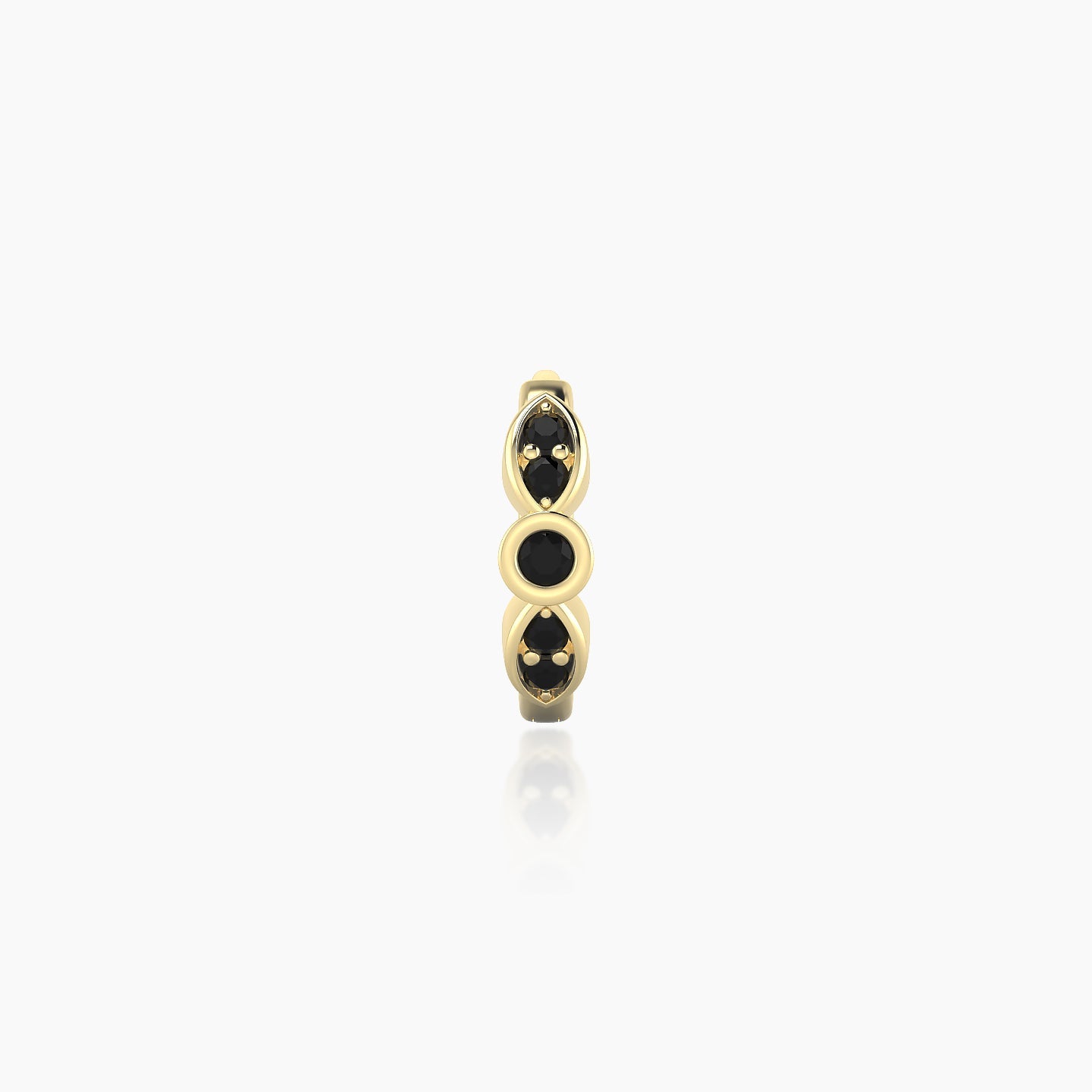 Anahita | 18k Yellow Gold 6.5 mm Black Diamond Hoop Piercing