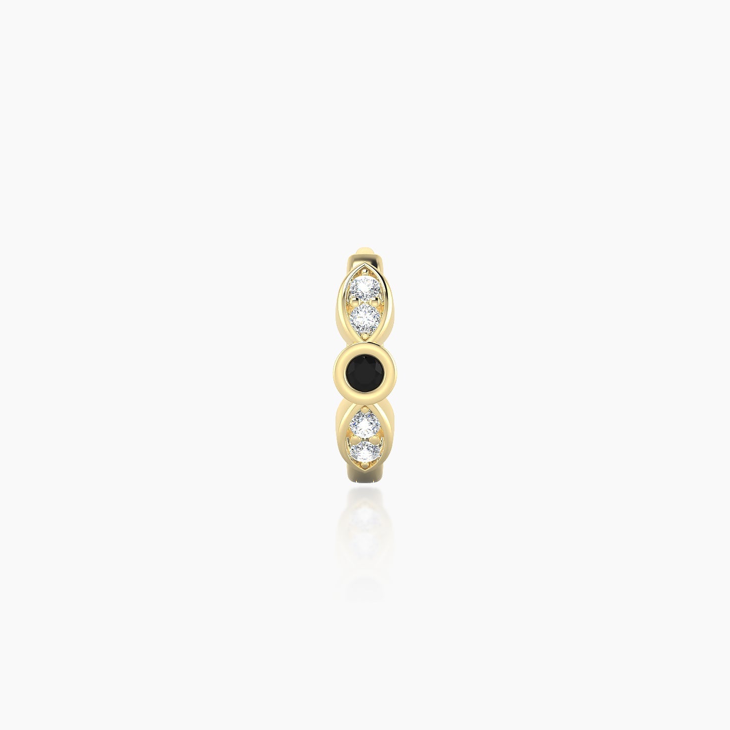 Anahita | 18k Yellow Gold 6.5 mm Black Diamond & Diamond Hoop Piercing