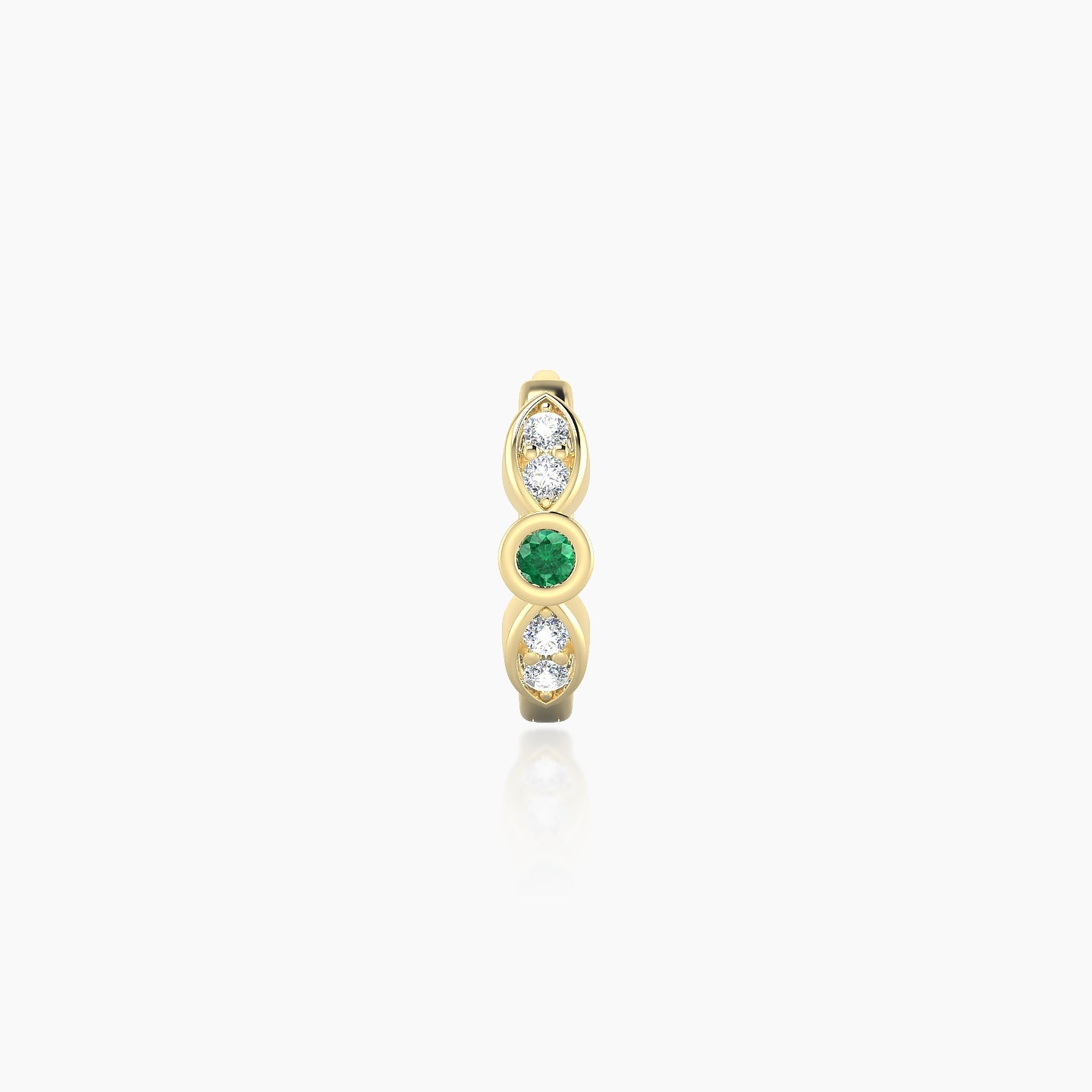 Anahita | 18k Yellow Gold 6.5 mm Emerald & Diamond Hoop Piercing