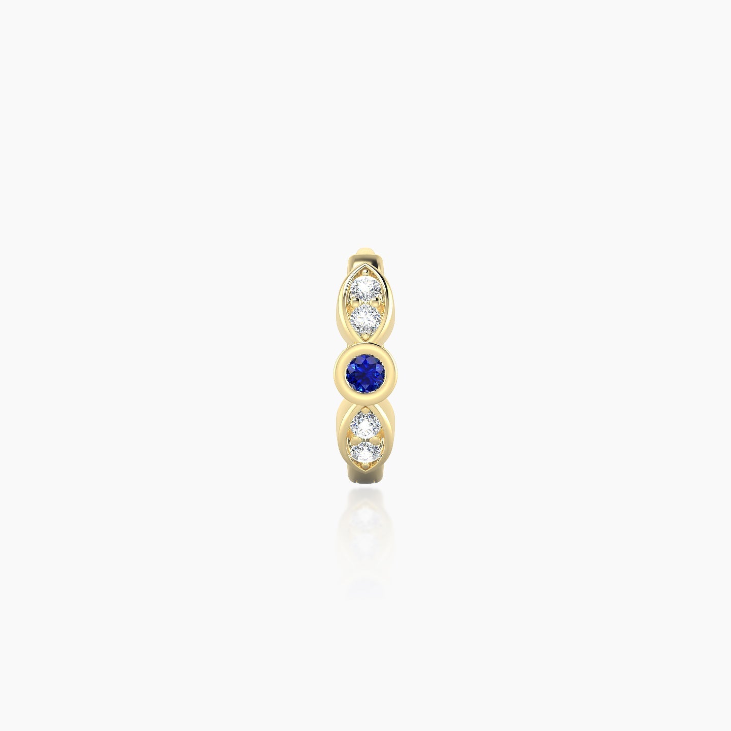 Anahita | 18k Yellow Gold 6.5 mm Sapphire & Diamond Hoop Piercing