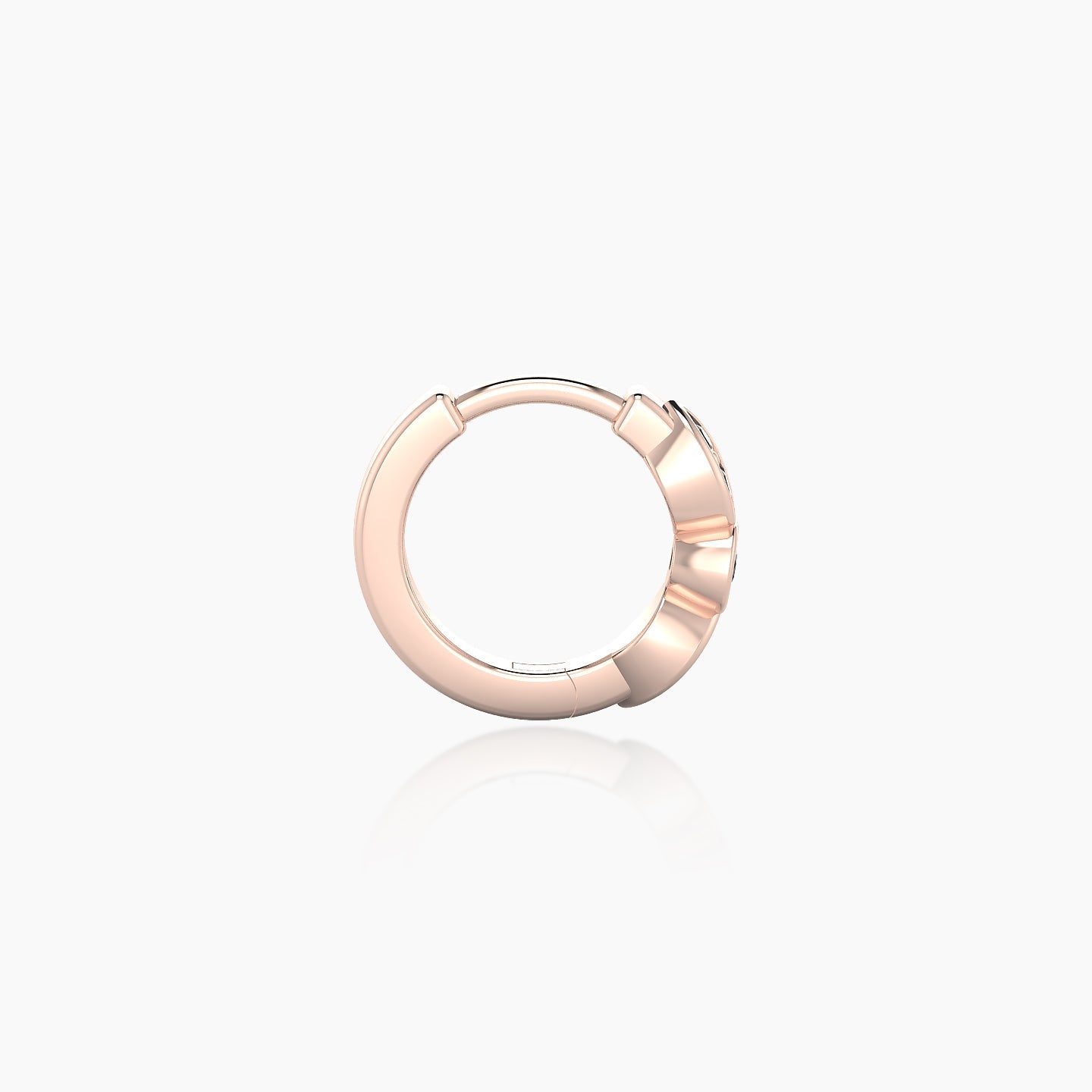 Anahita | 18k Rose Gold 6.5 mm Black Diamond Hoop Piercing