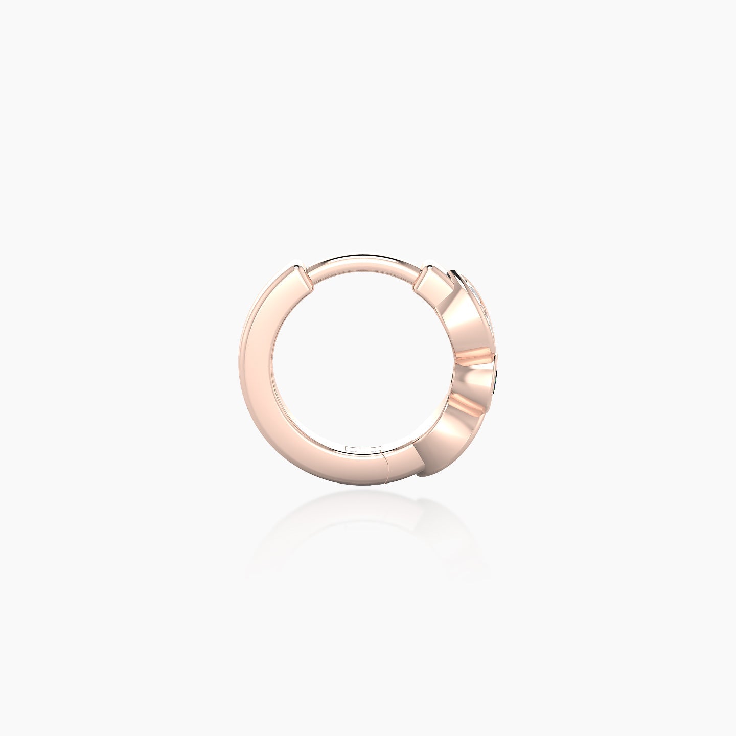 Anahita | 18k Rose Gold 6.5 mm Emerald & Diamond Hoop Piercing