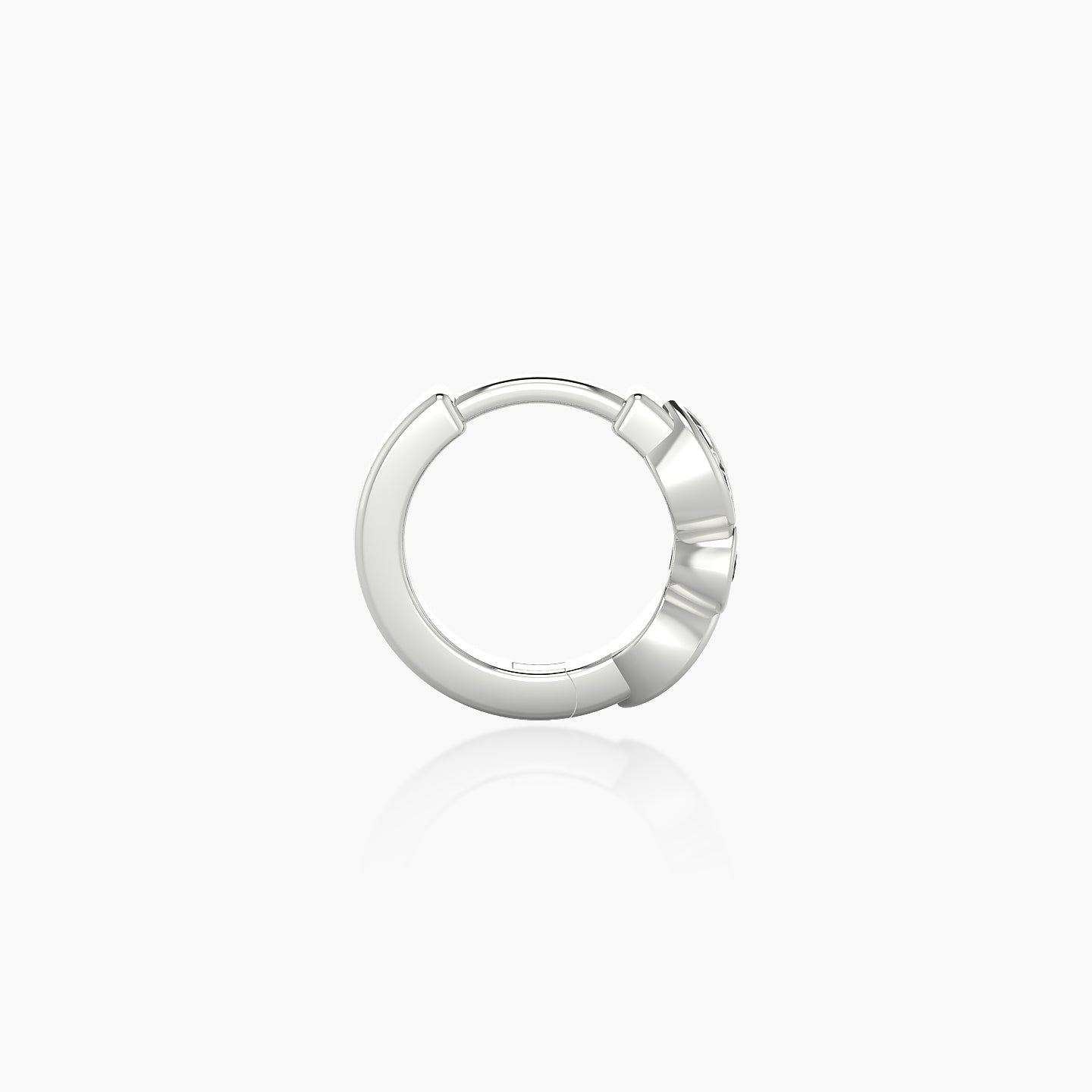 Anahita | 18k White Gold 6.5 mm Black Diamond Hoop Piercing