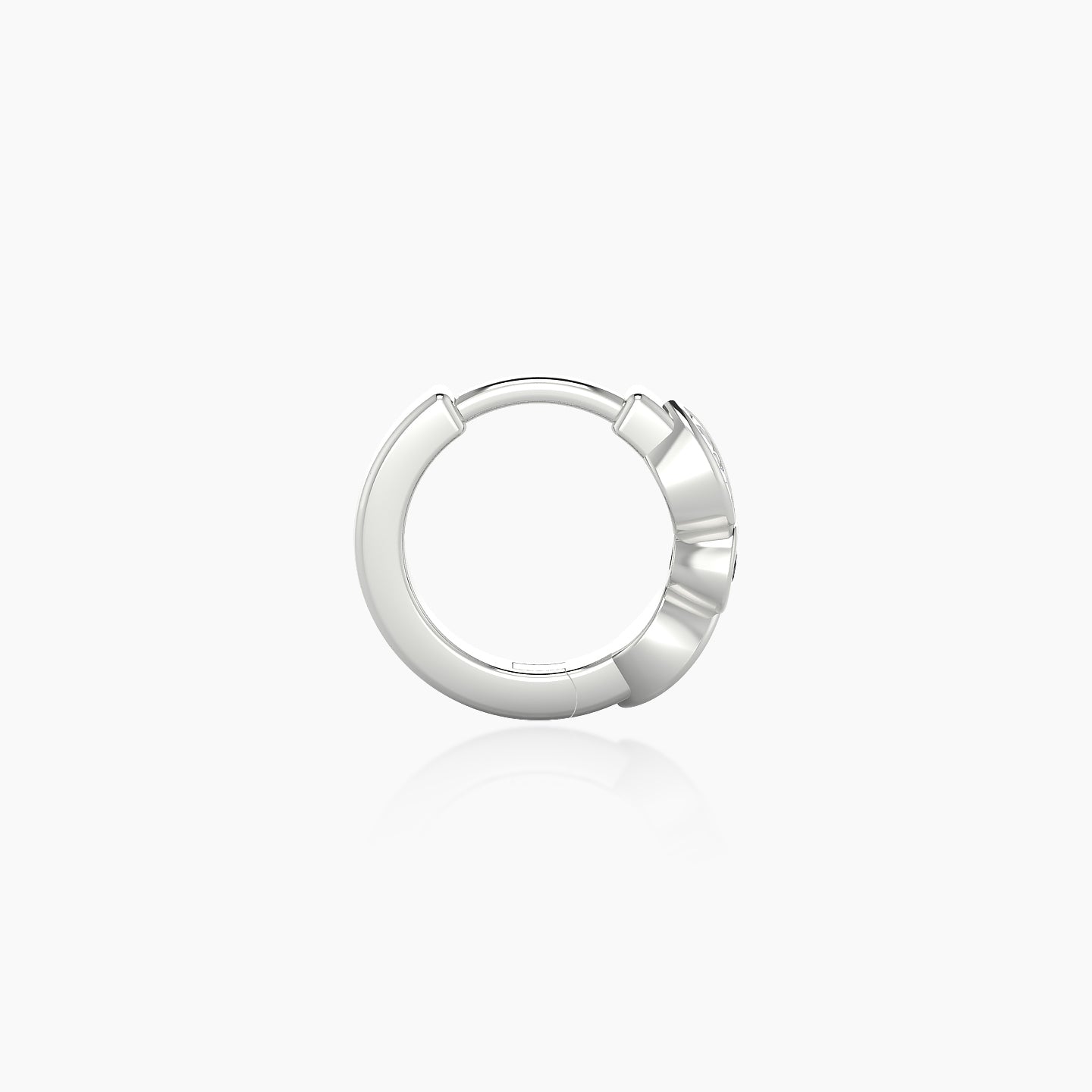 Anahita | 18k White Gold 6.5 mm Black Diamond & Diamond Hoop Piercing